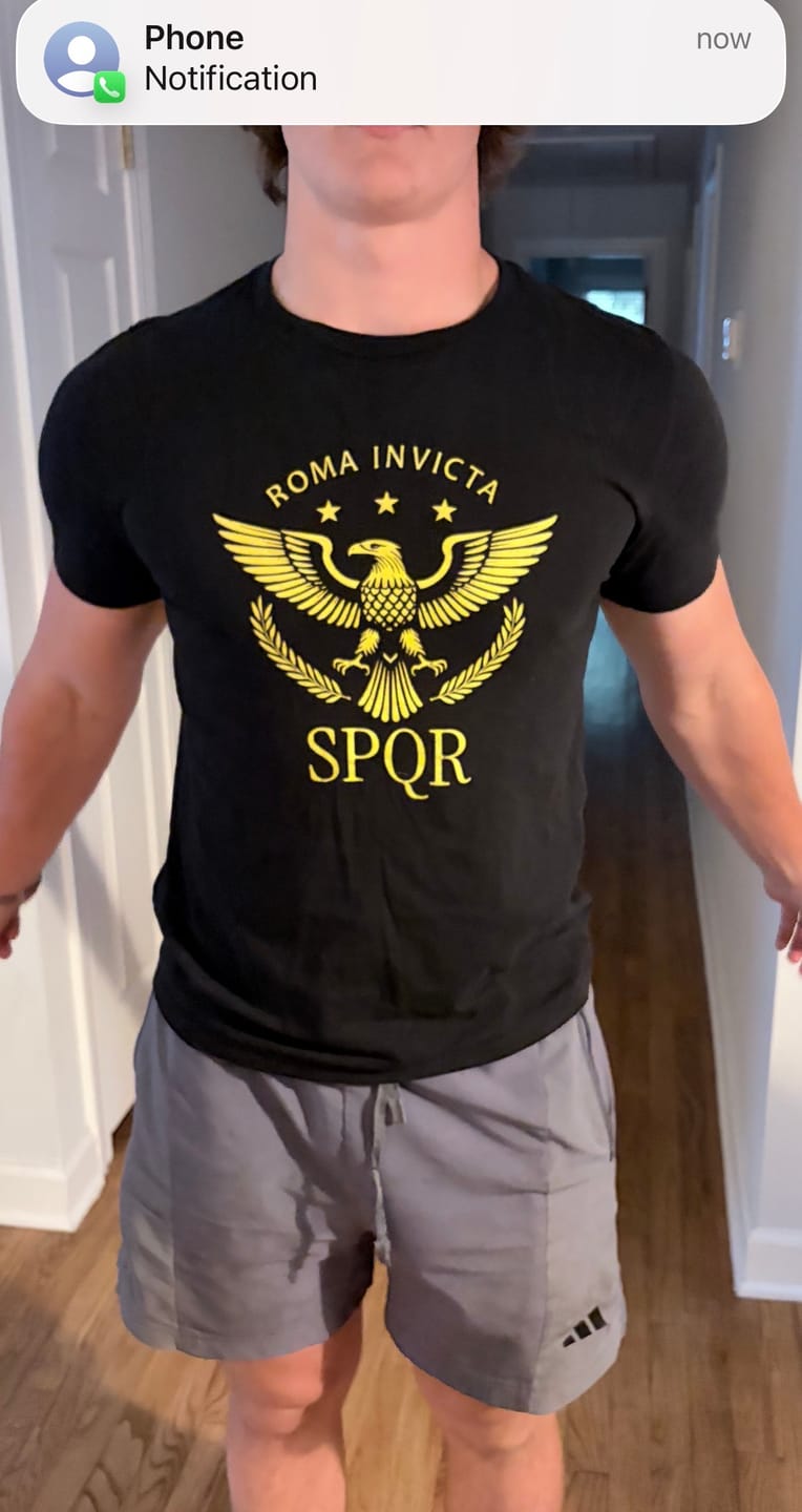Customer photo review of Roma Invicta Eagle SPQR T-Shirt