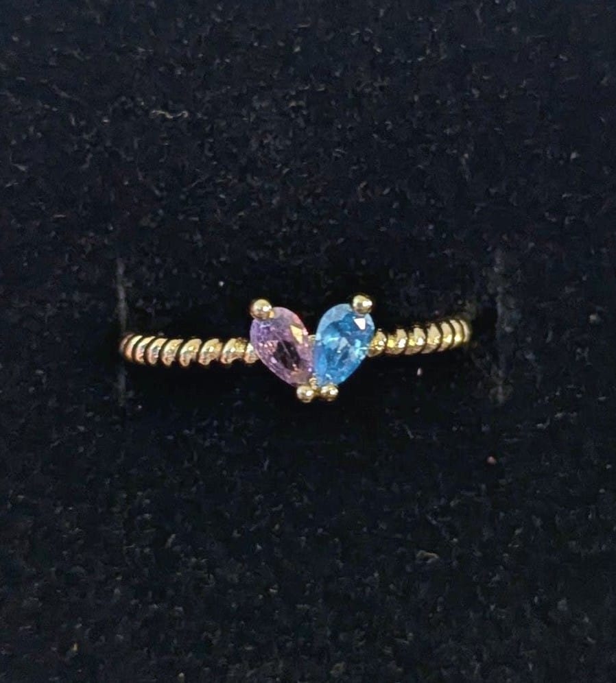 Customer photo review of Bestie & Me Tiny Heart Birthstone Ring