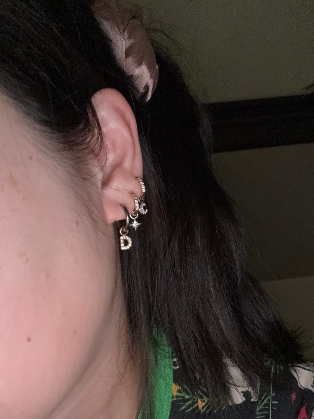 Customer photo review of My Huggies Sparkle Hoop Earrings