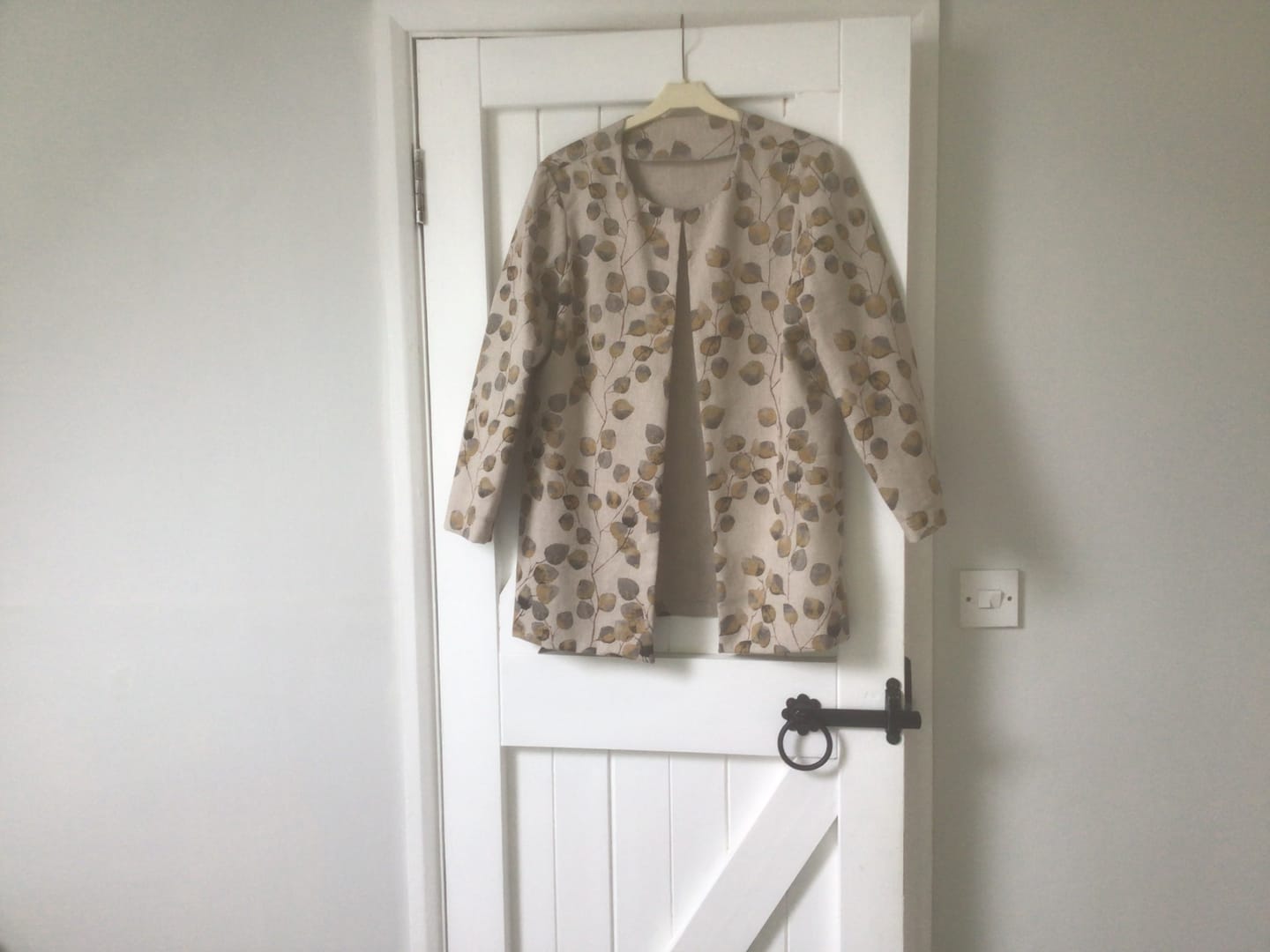 Customer photo review of Watercolour Leaves Digital Linen Look Polycotton Fabric