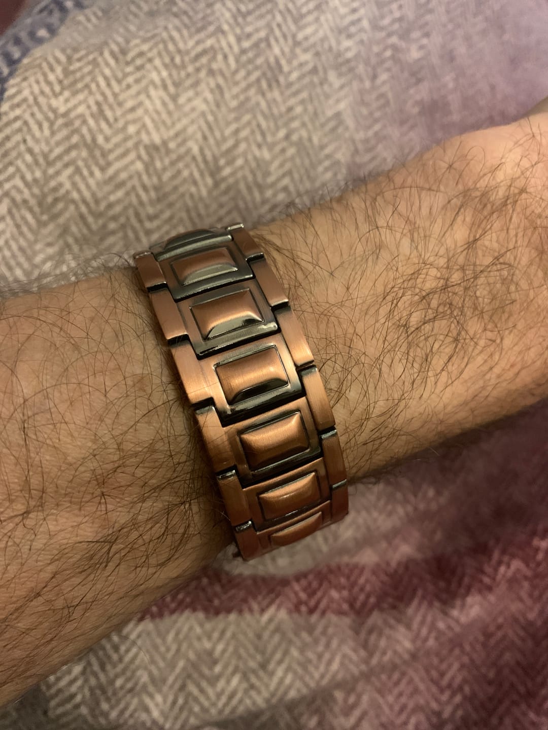 Customer photo review of Mens Copper Magnetic Bracelet TRIPLE Power
