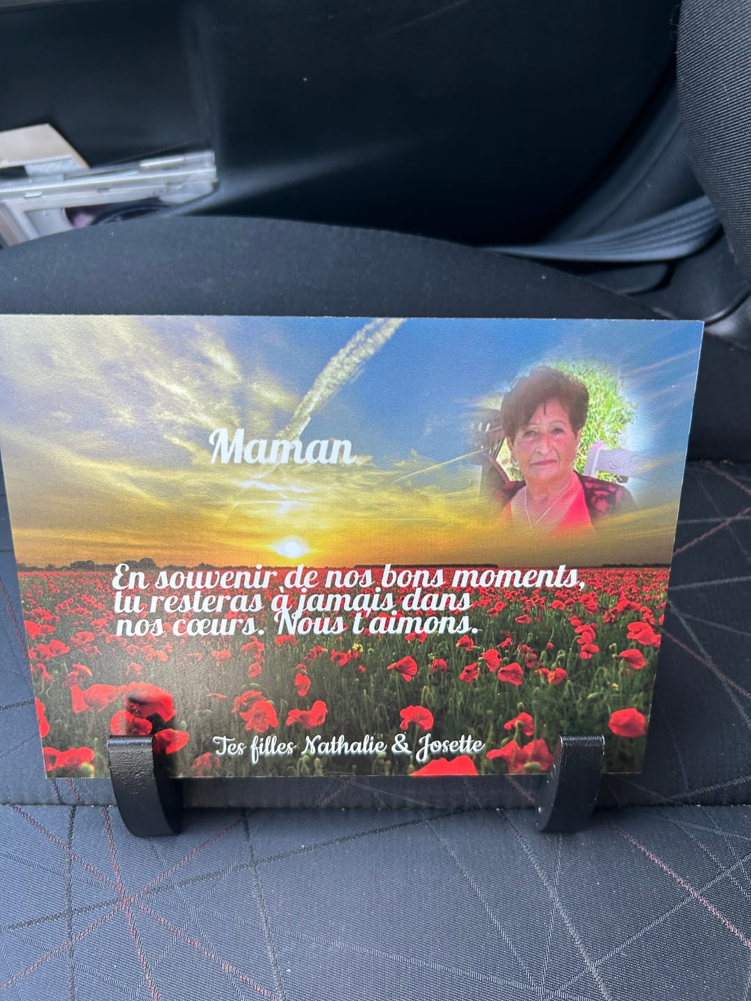 Customer photo review of Plaque Funéraire Champ de Coquelicots