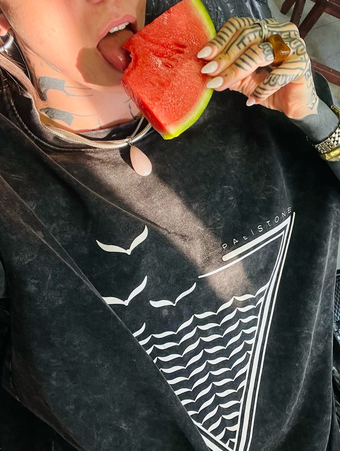 Customer photo review of OVERSIZED SURVIVAL T-SHIRT