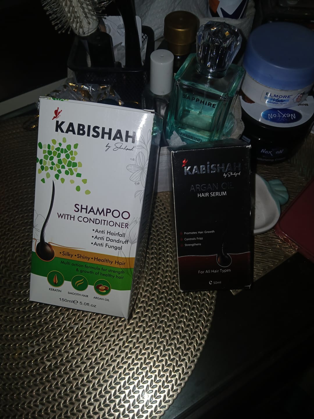 Customer photo review of Hair Care Bundle: Argan Oil Hair Serum + Shampoo