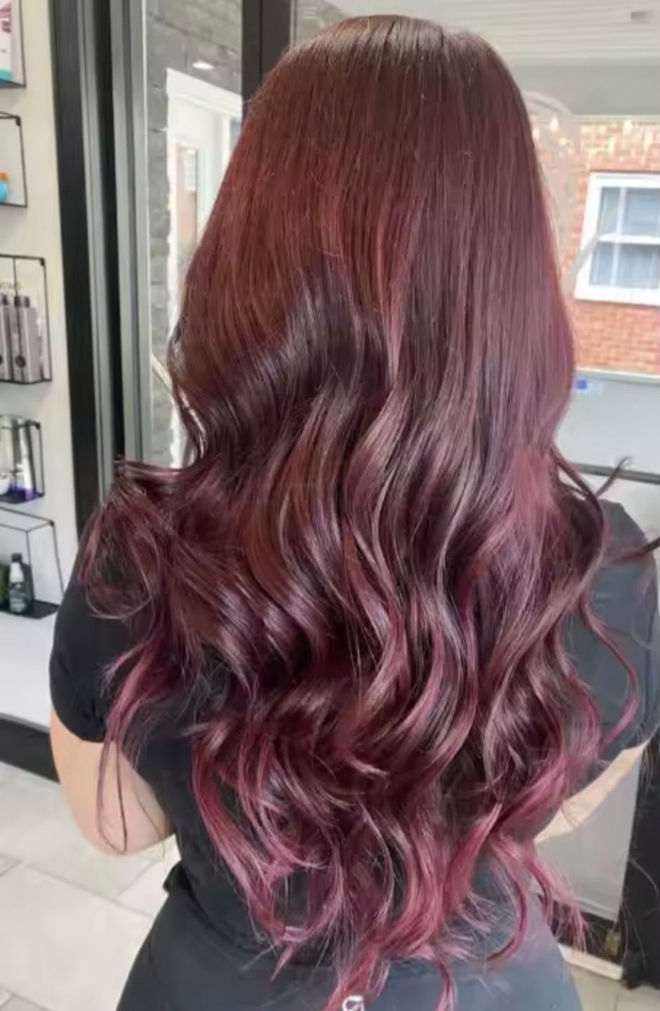 Customer photo review of Extensiones por Capas Borgoña 99J Cabello 100% Natural©️ 60 cm Largo