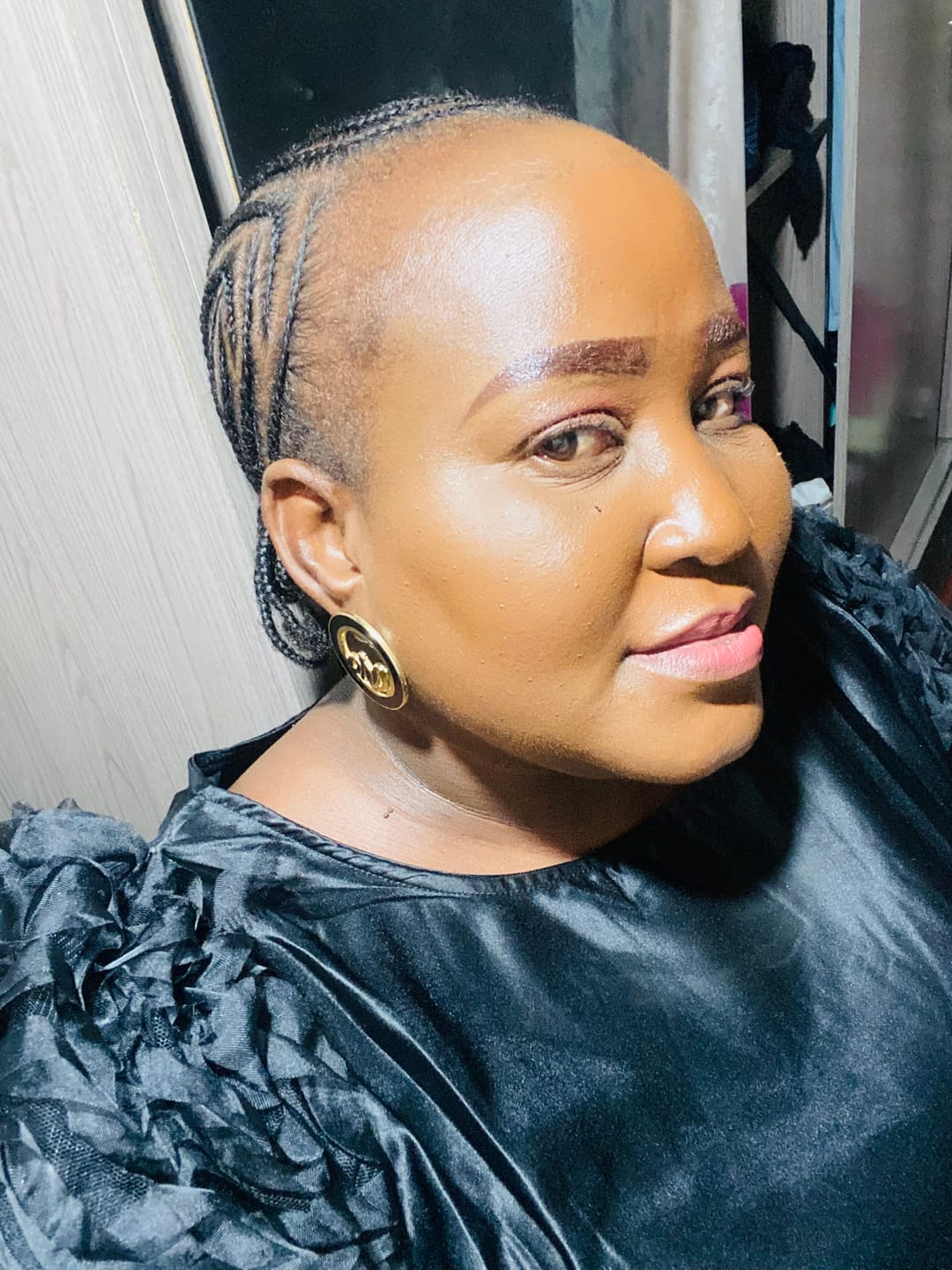 Customer photo review of Gold Diva Earrings