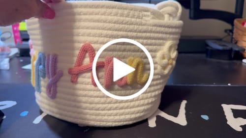 Customer video review of Baby Knits™  Multicolor Personalized Knitted Basket