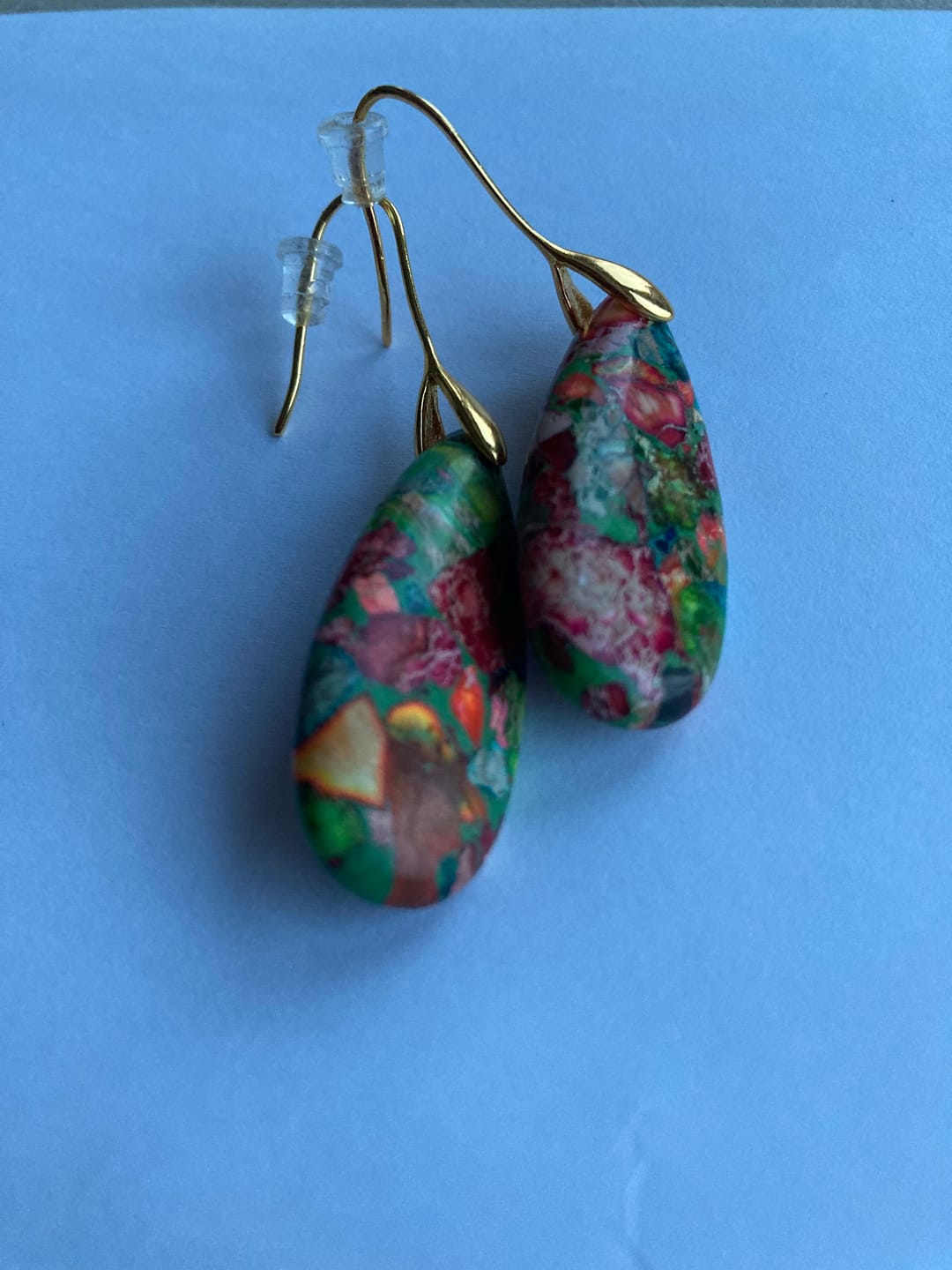 Customer photo review of Amazonen Jaspis Tropfen-Ohrringe | Boho