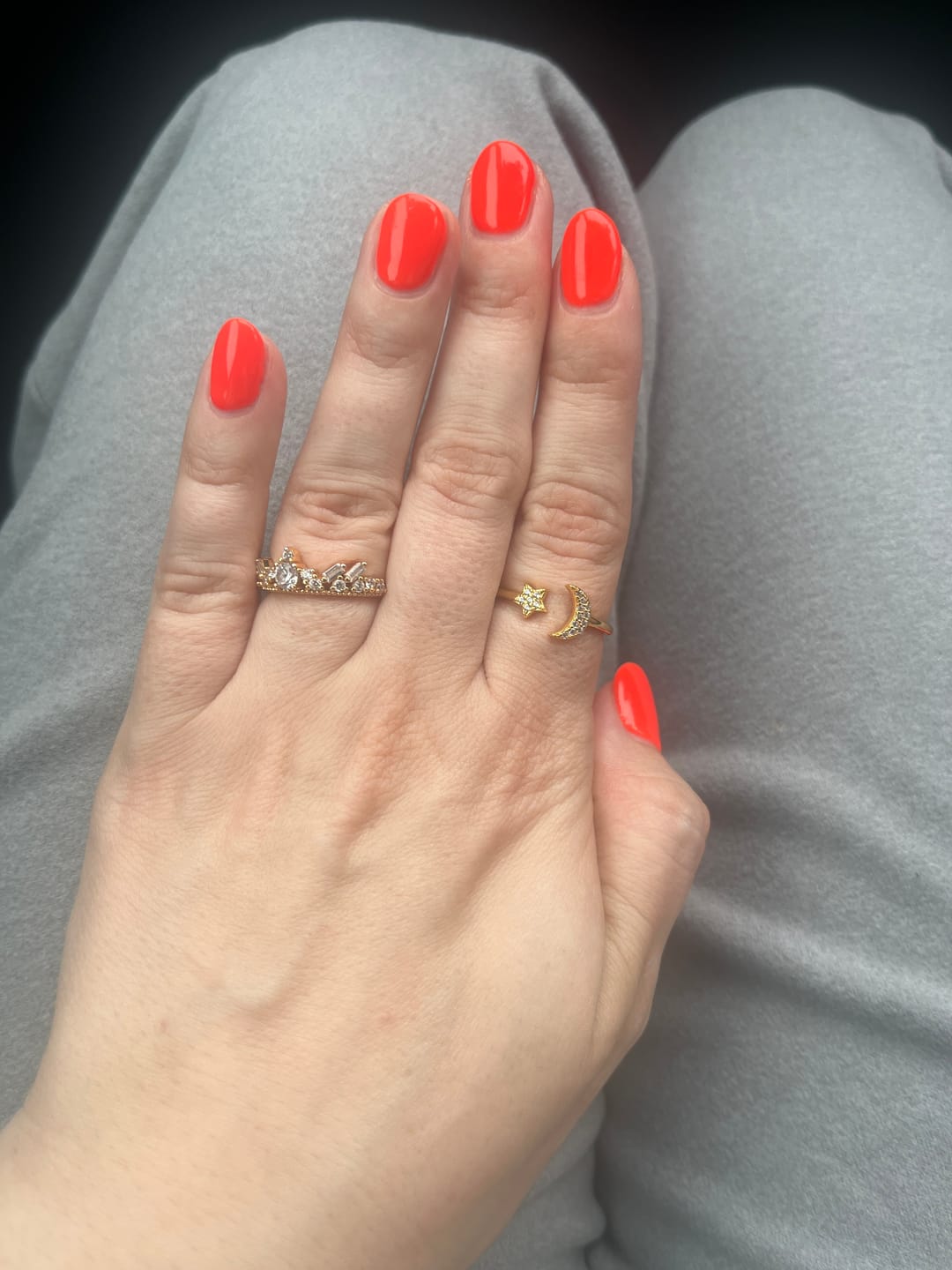 Customer photo review of Luna Moon Ring in Gold