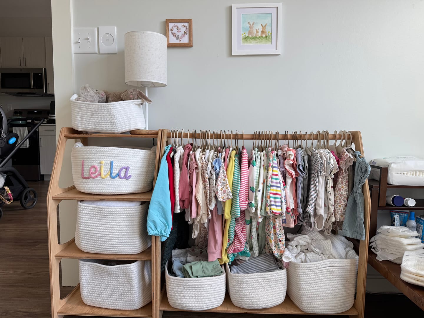 Customer photo review of Baby Knits™  Multicolor Personalized Knitted Basket