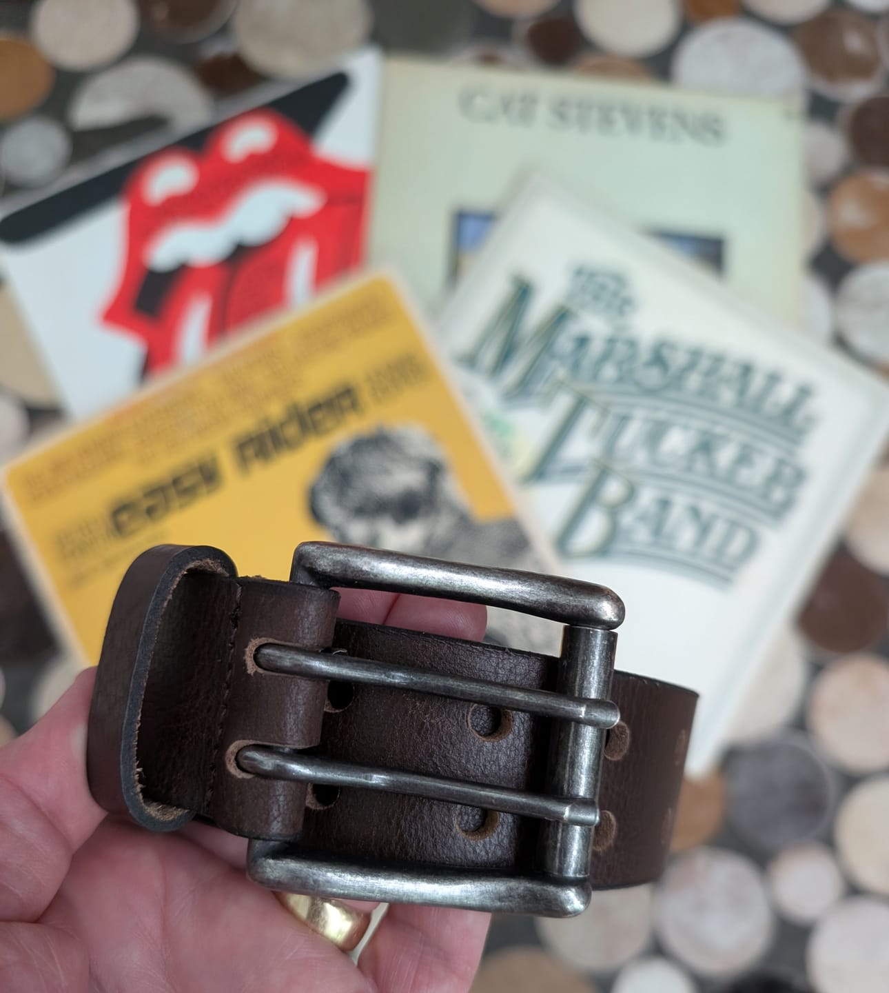 Customer photo review of Black Double Hole Full Grain Leather Belt