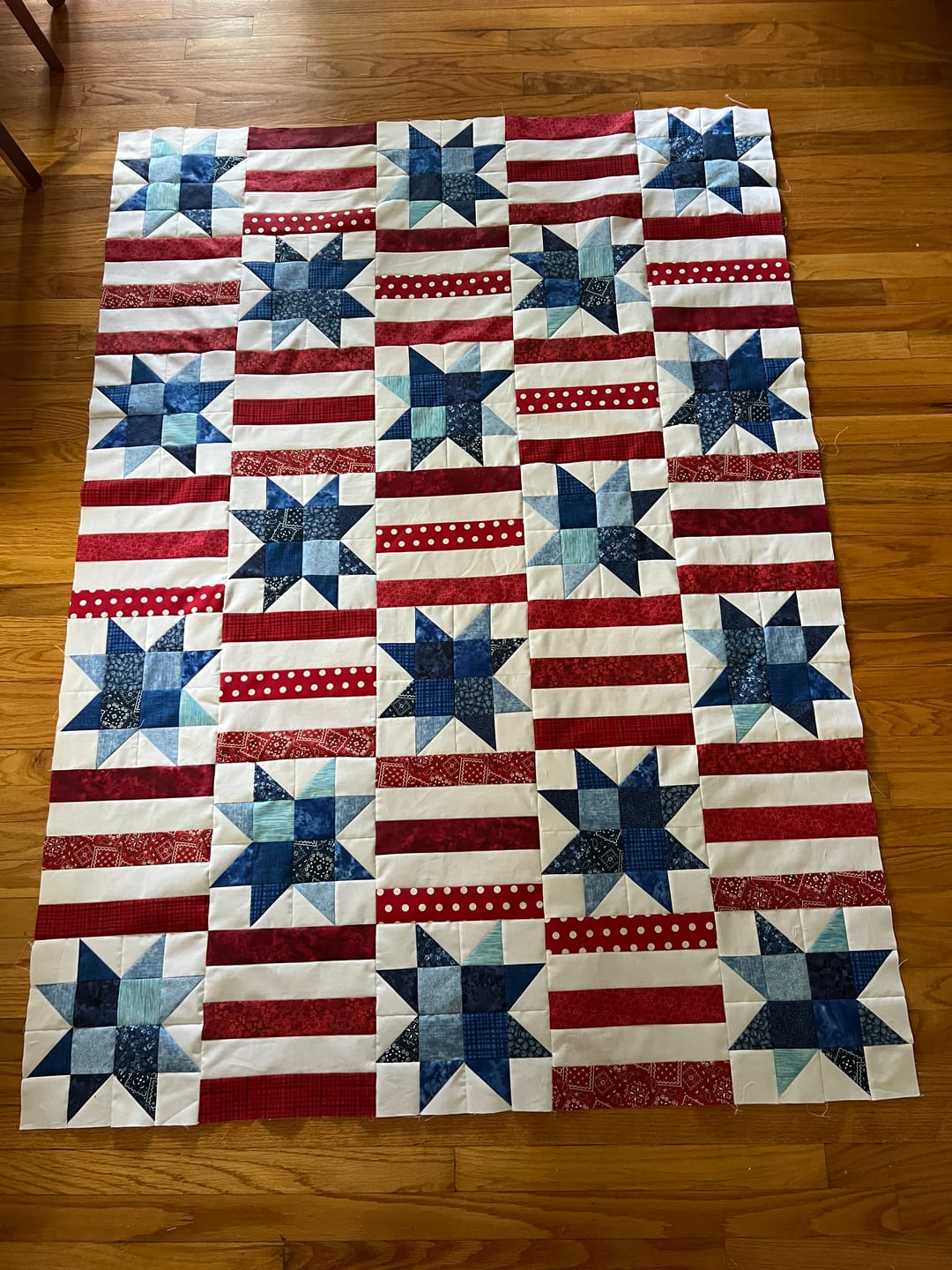 Customer photo review of Red, White, and Cute  Precut Sew-Ready Quilt Kit