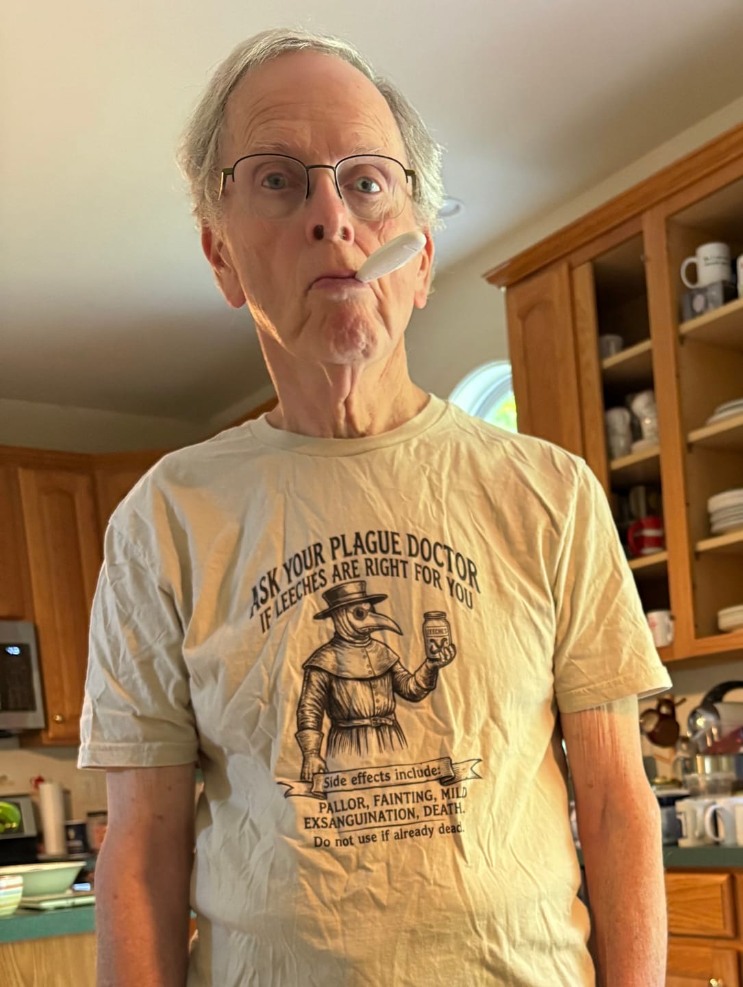 Customer photo review of Plague Doctor Leeches Ad T-Shirt