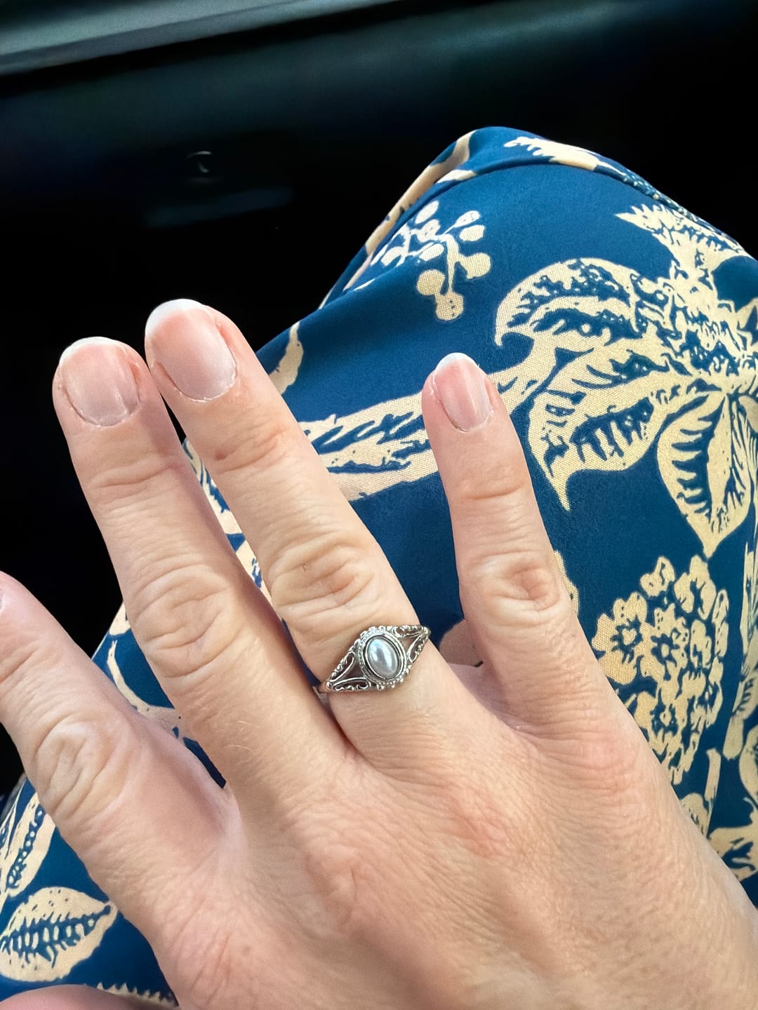Customer photo review of Silver Vintage Royal Pearl Ring
