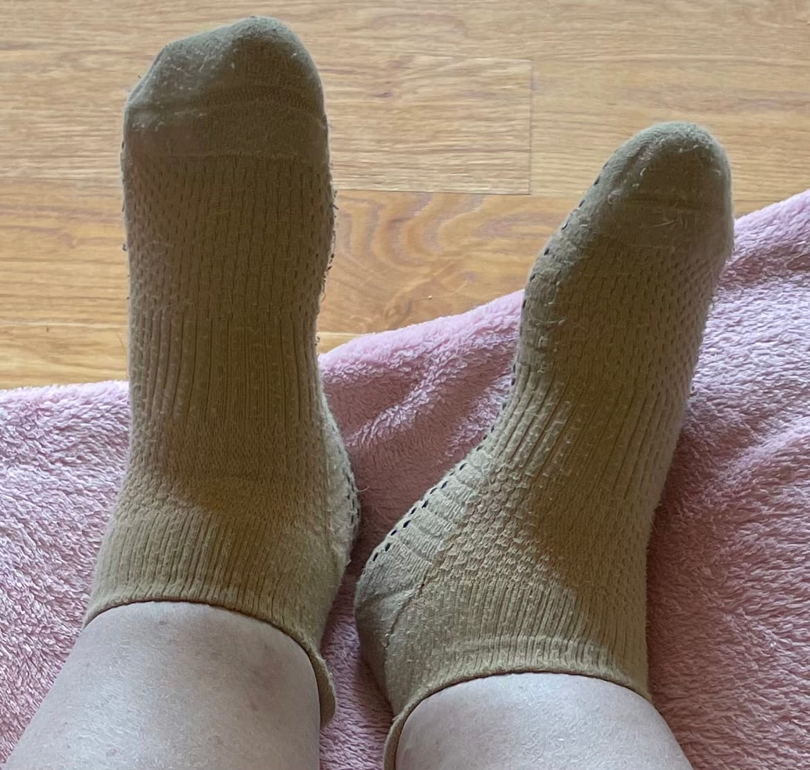 Customer photo review of Tan Ankle Compression Socks