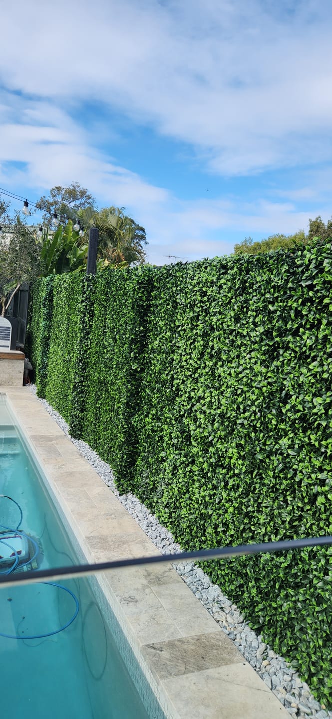 Customer photo review of Jasmine Artificial Hedge Panel 1m x 1m – SGS UV Resistant
