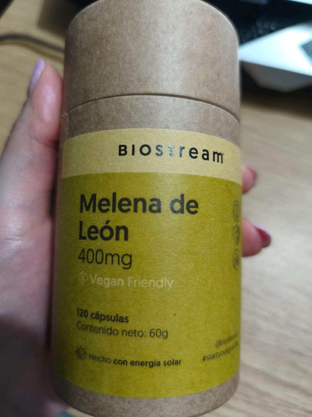 Customer photo review of Hongo Melena de León 400mg 120 Cápsulas Vegano