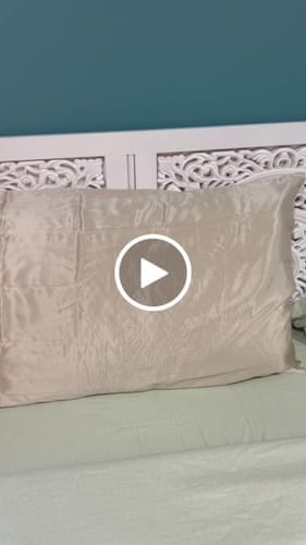 Customer photo review of Champagne Silk Pillowcase - Queen Size - Zip Closure