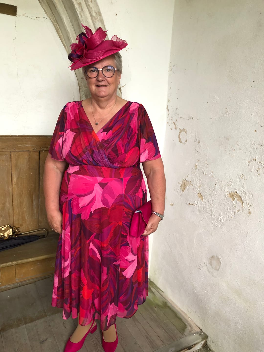 Customer photo review of Isabelle Cerise Purple Float Sleeve Maxi Dress