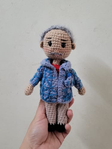 Customer photo review of Dolly® Personalized Crochet Doll with Photo Card
