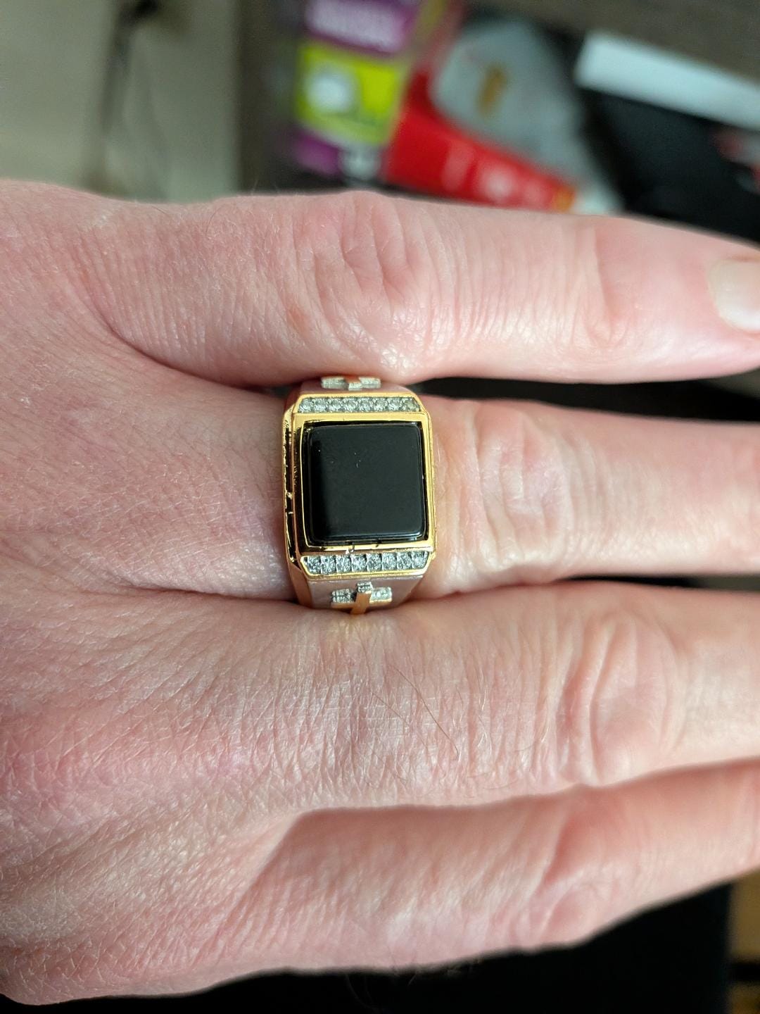 Customer photo review of Christianartworkshop Faith Two Tone Plated Cross Ring - With God All Things Are Possible