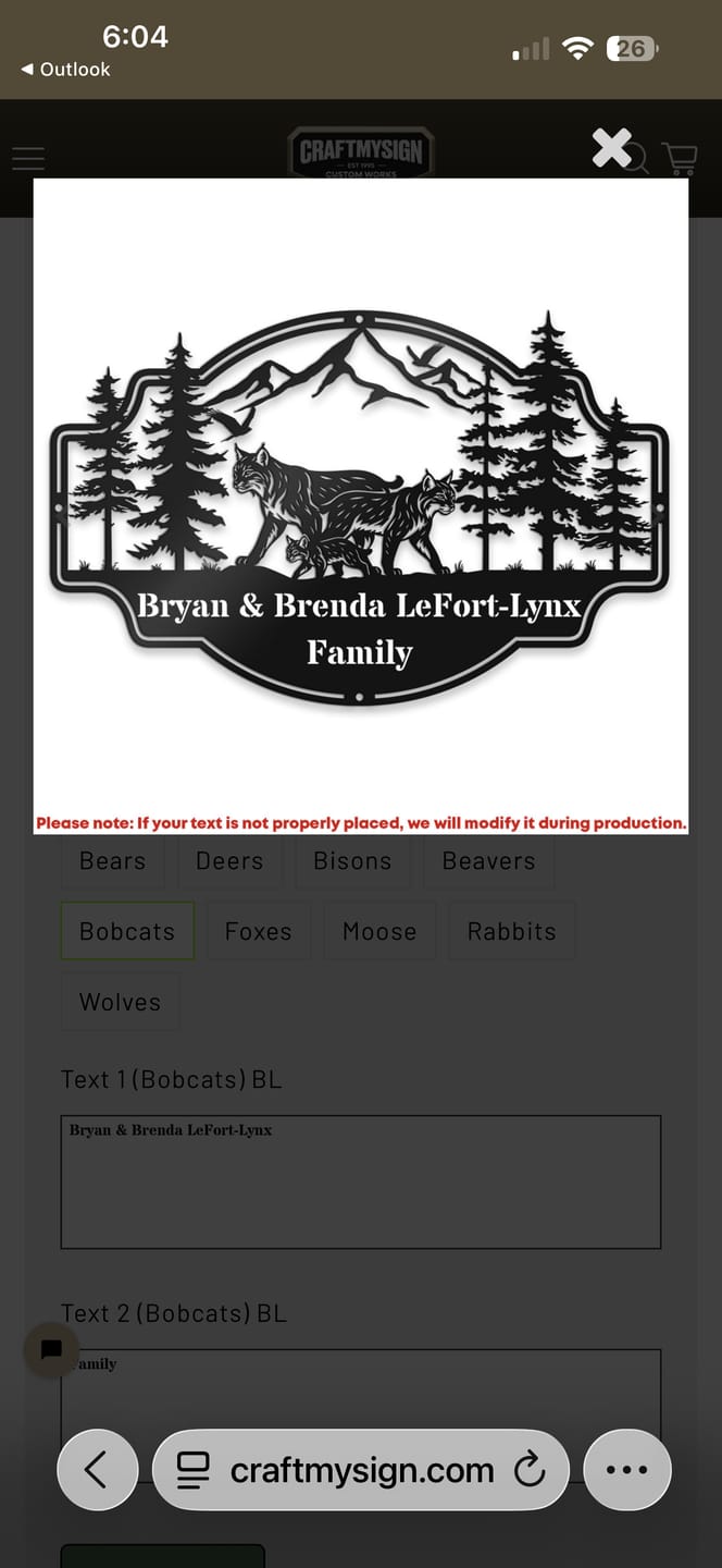 Customer photo review of Forest View Metal Sign