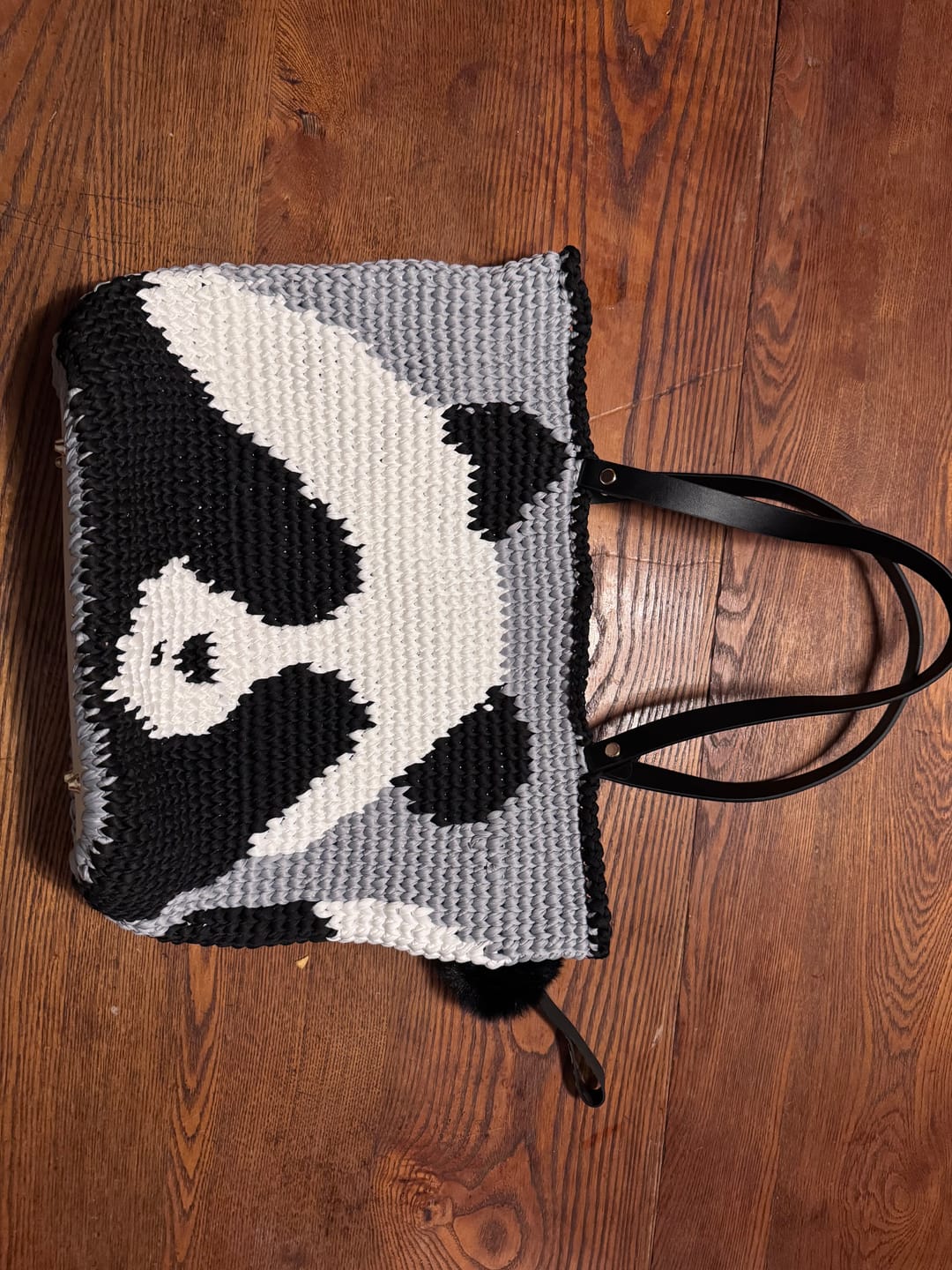 Customer photo review of Chunky Panda Crochet Tote Kit