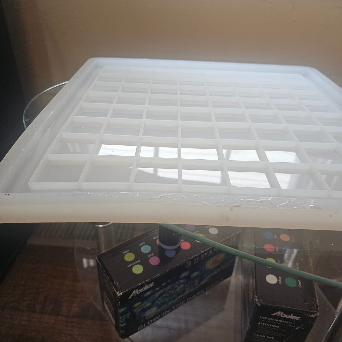 Customer photo review of 14.5x14.5x0.5" Medium Chess Board Silicone Mold With 1.5" Squares