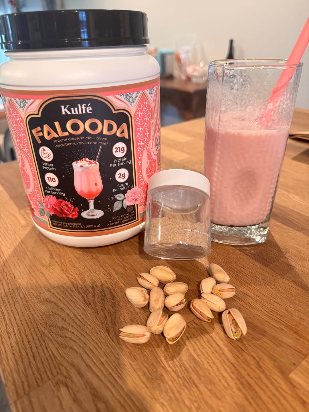 Customer photo review of Falooda Whey Protein Powder