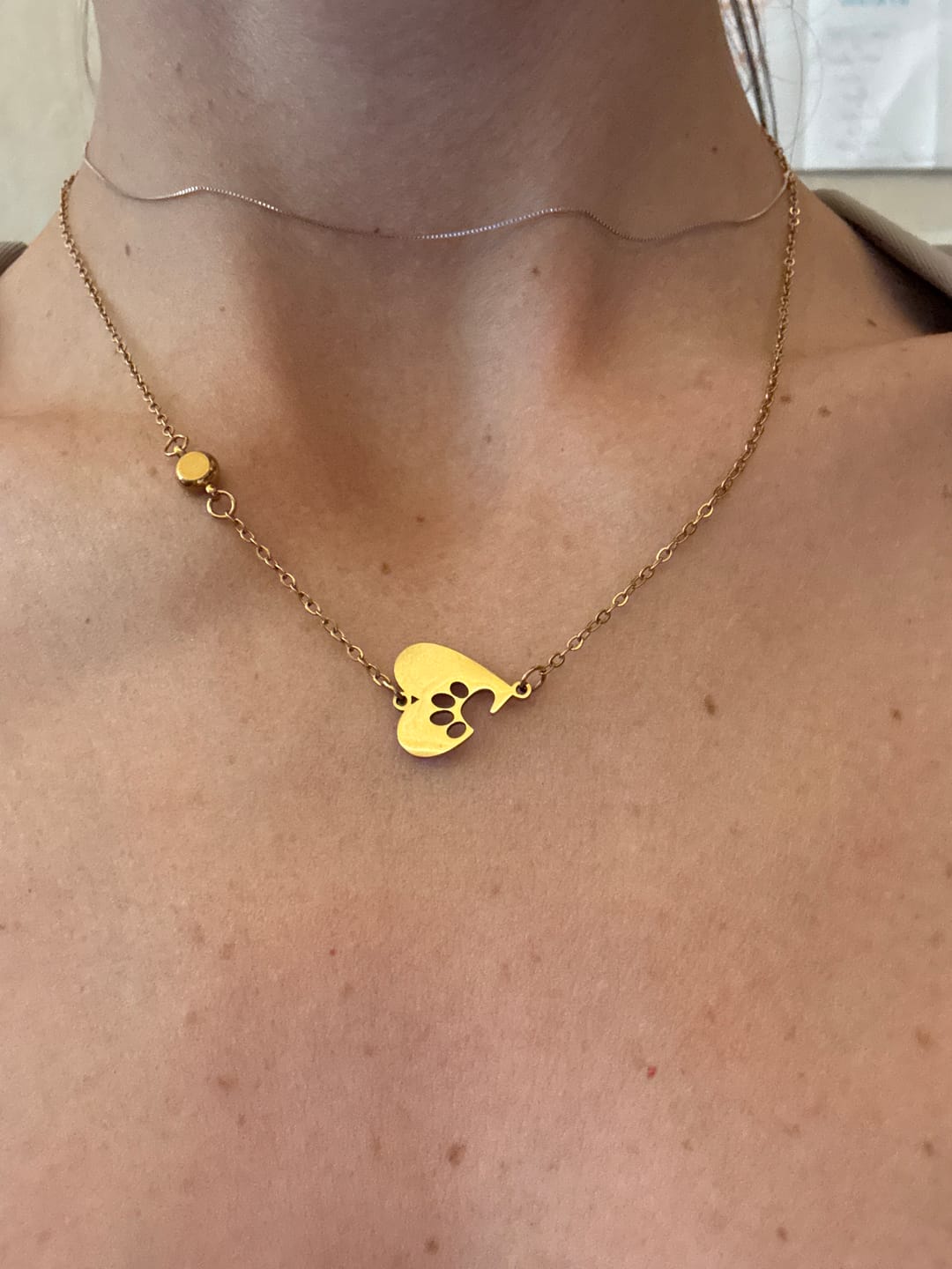 Customer photo review of Collana personalizzata con zampa, cuore e nome