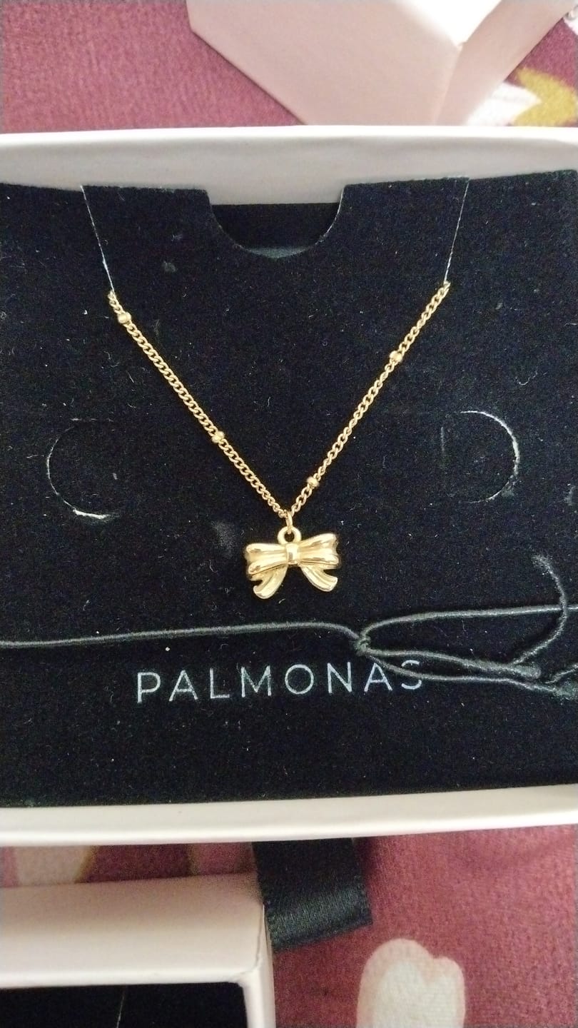 Customer photo review of Bow Pendant Necklace