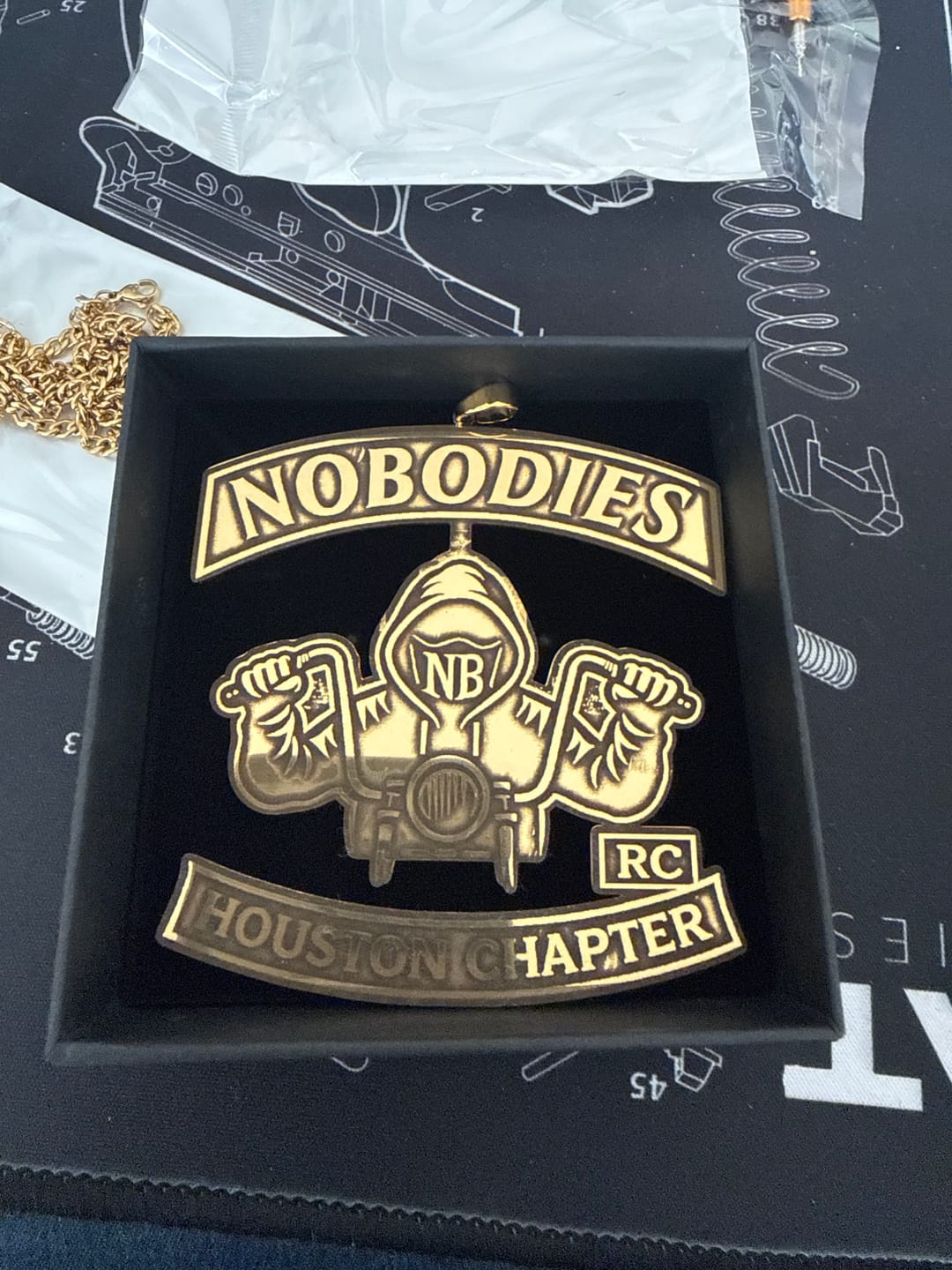 Customer photo review of Custom Logo Engraved Photo Pendant Necklace