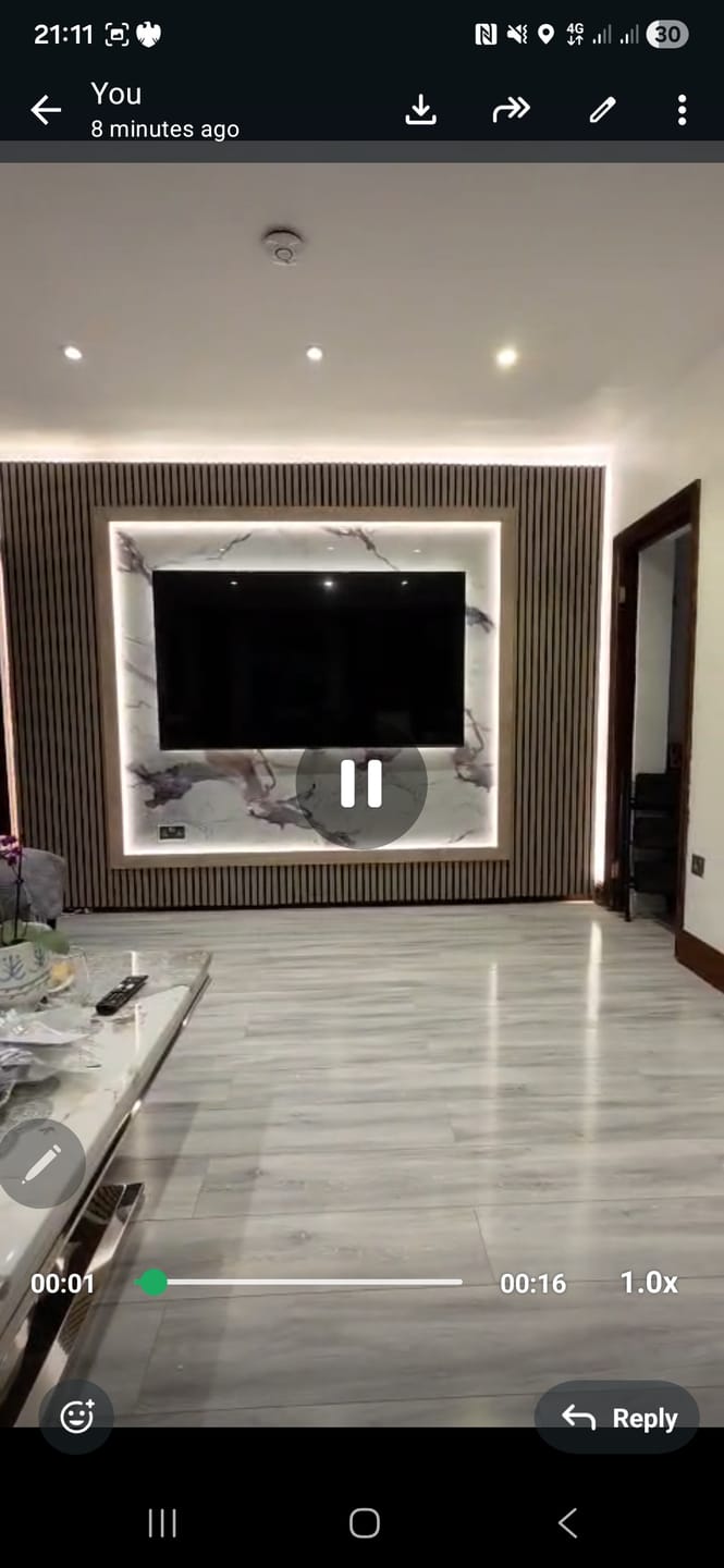 Customer photo review of Acoustic Slat Wall Panels Wooden Decorative Wall Panels Walnut Premium 2.4m x 0.6m