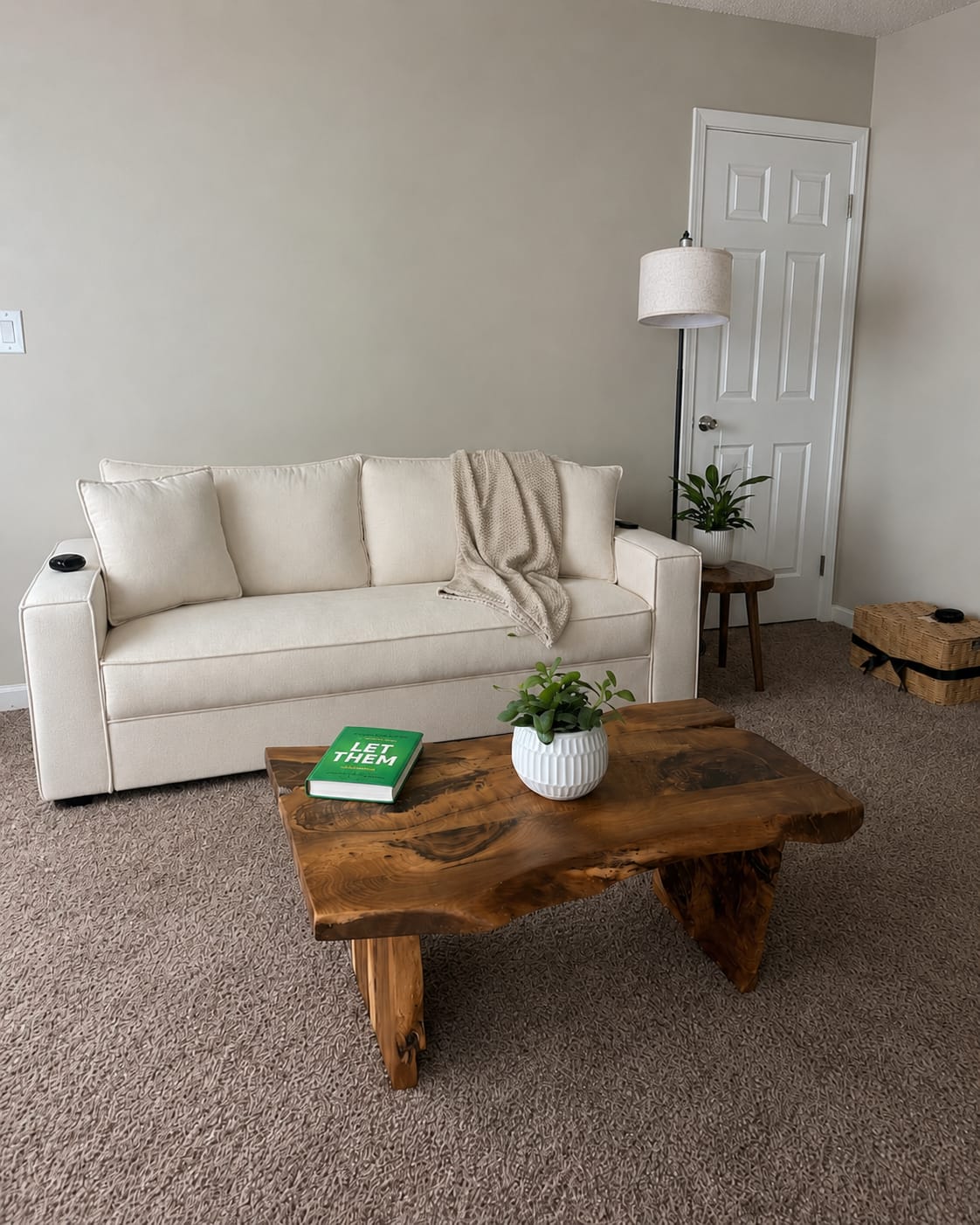 Customer photo review of Mid Century Modern Solid Wood Round Drum Coffee Table with Drawer