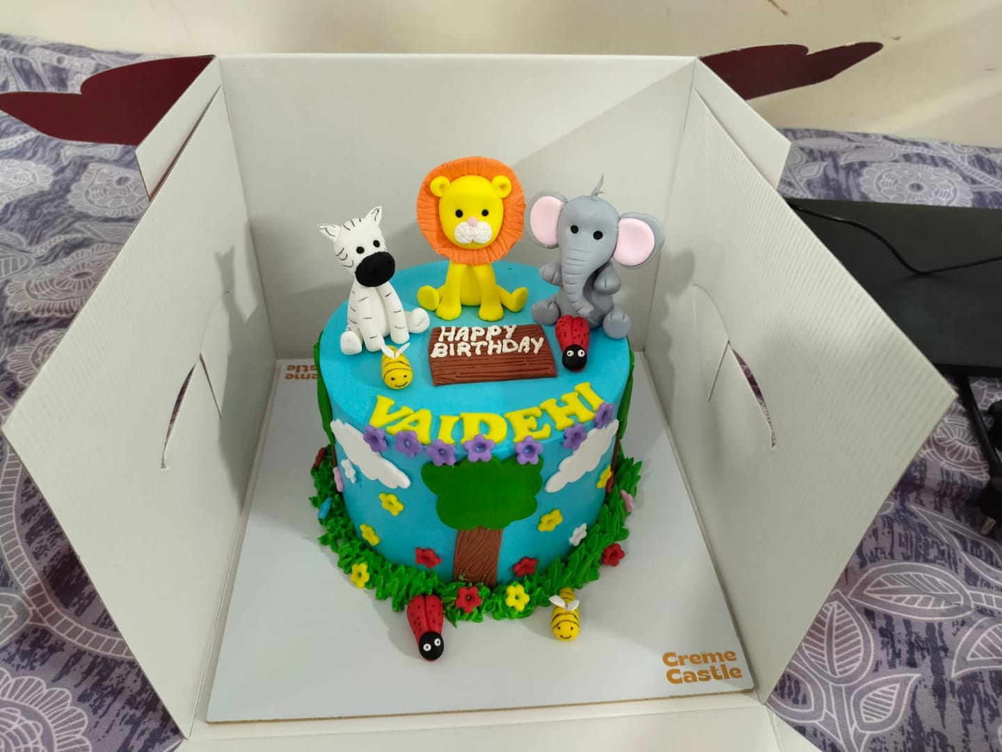 Customer photo review of Jungle Theme Cake for Kids