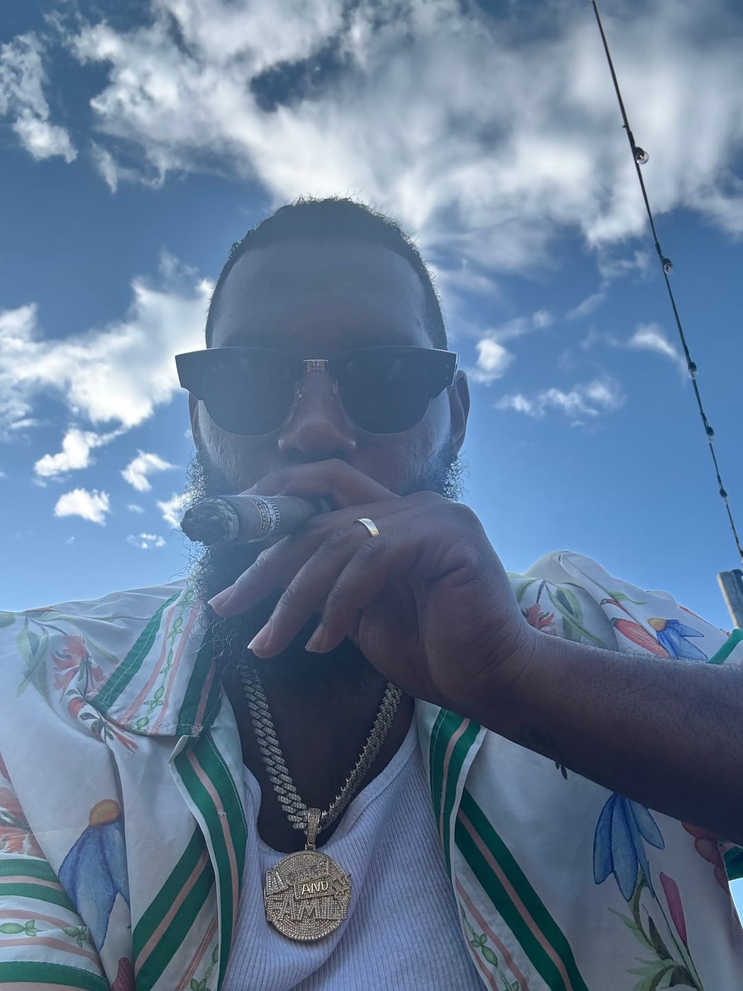 Customer photo review of Iced Out Money And Family Pendant