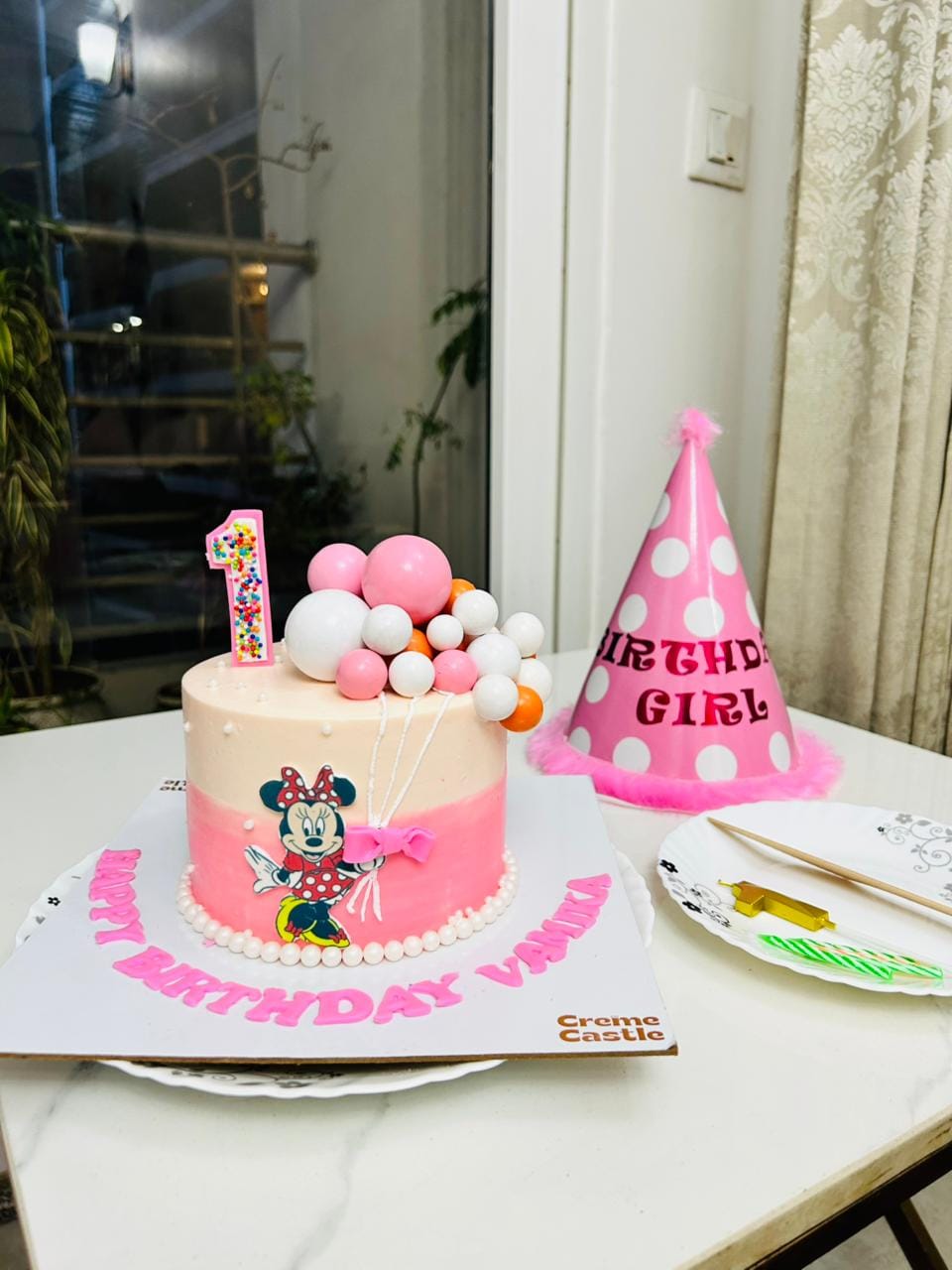 Customer photo review of Minnie Mouse 1st Birthday Cake
