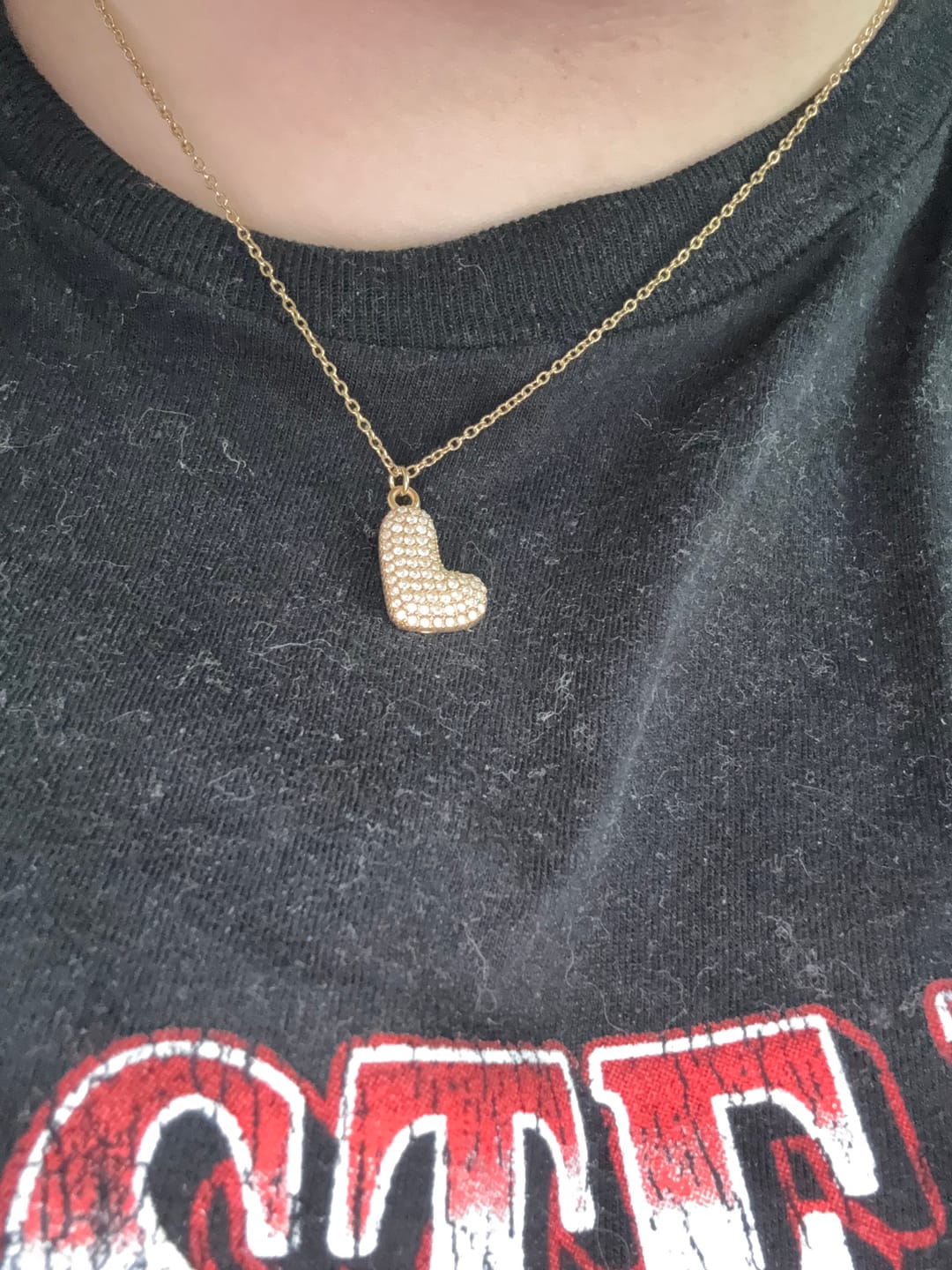Customer photo review of Pave Bubble Initial Kette 14K Vergoldet