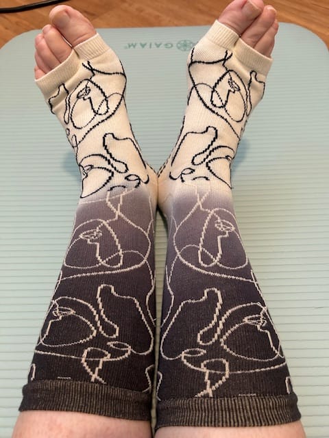 Customer photo review of Tucketts Crew Pilates Socks - Non-Slip Grip, Open/Closed Toe, Barre & Yoga - Women's