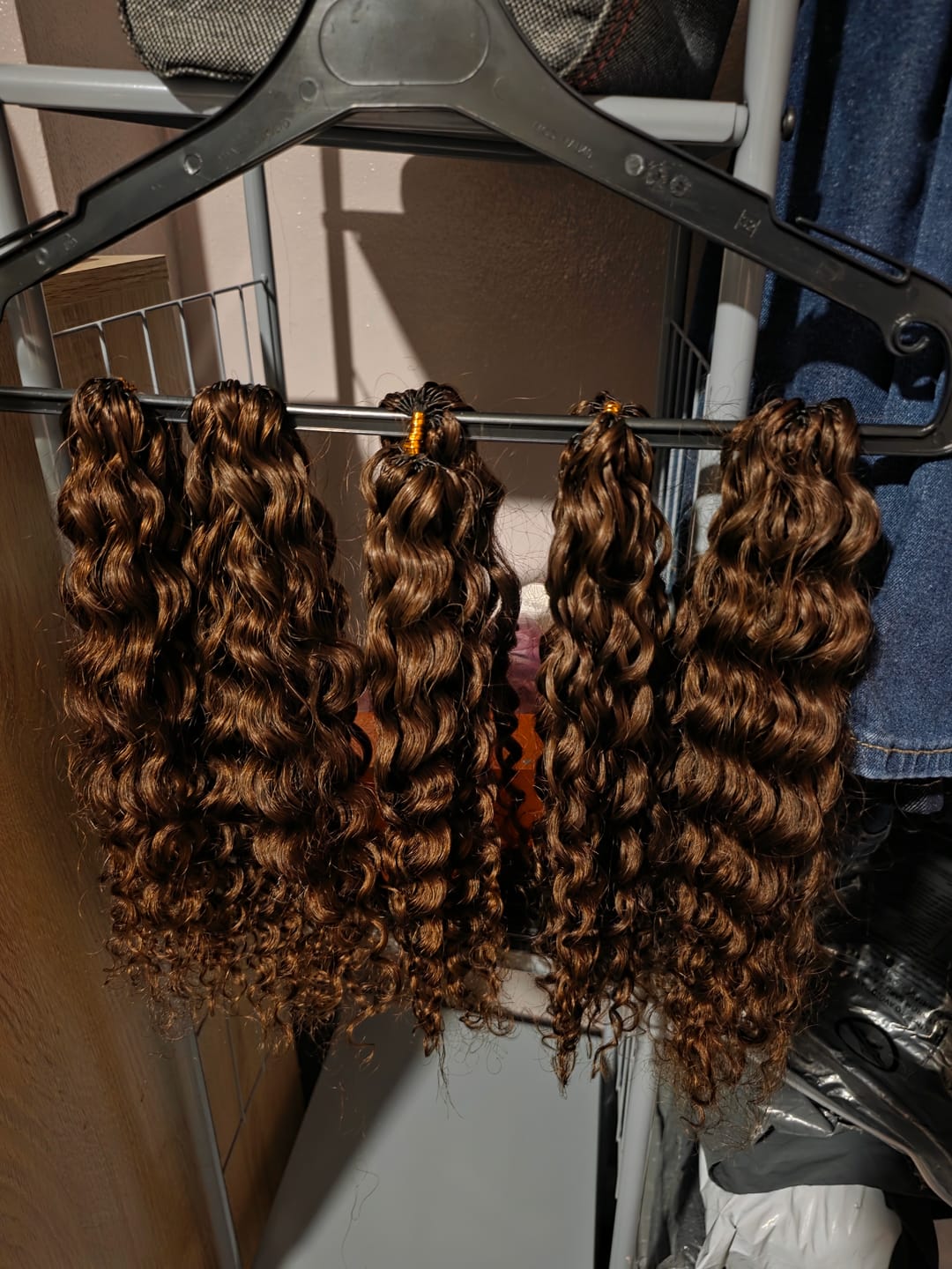 Customer photo review of #4 Medium Brown Water Wave Human Crochet Hair