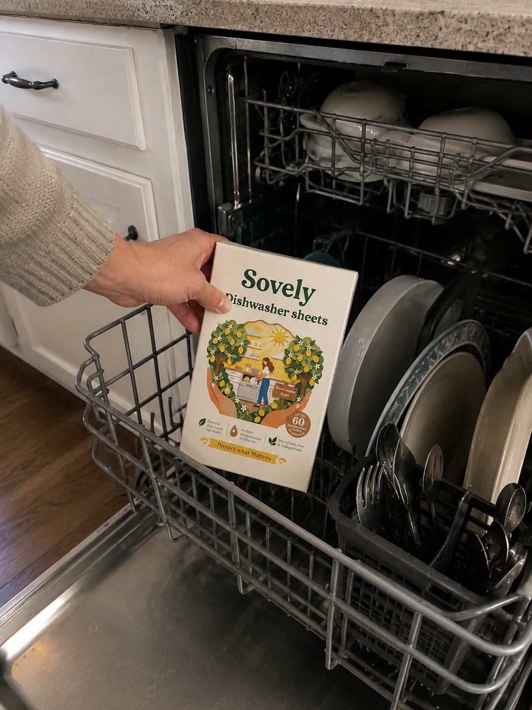 Customer photo review of Eco-Friendly Dishwasher Sheets
