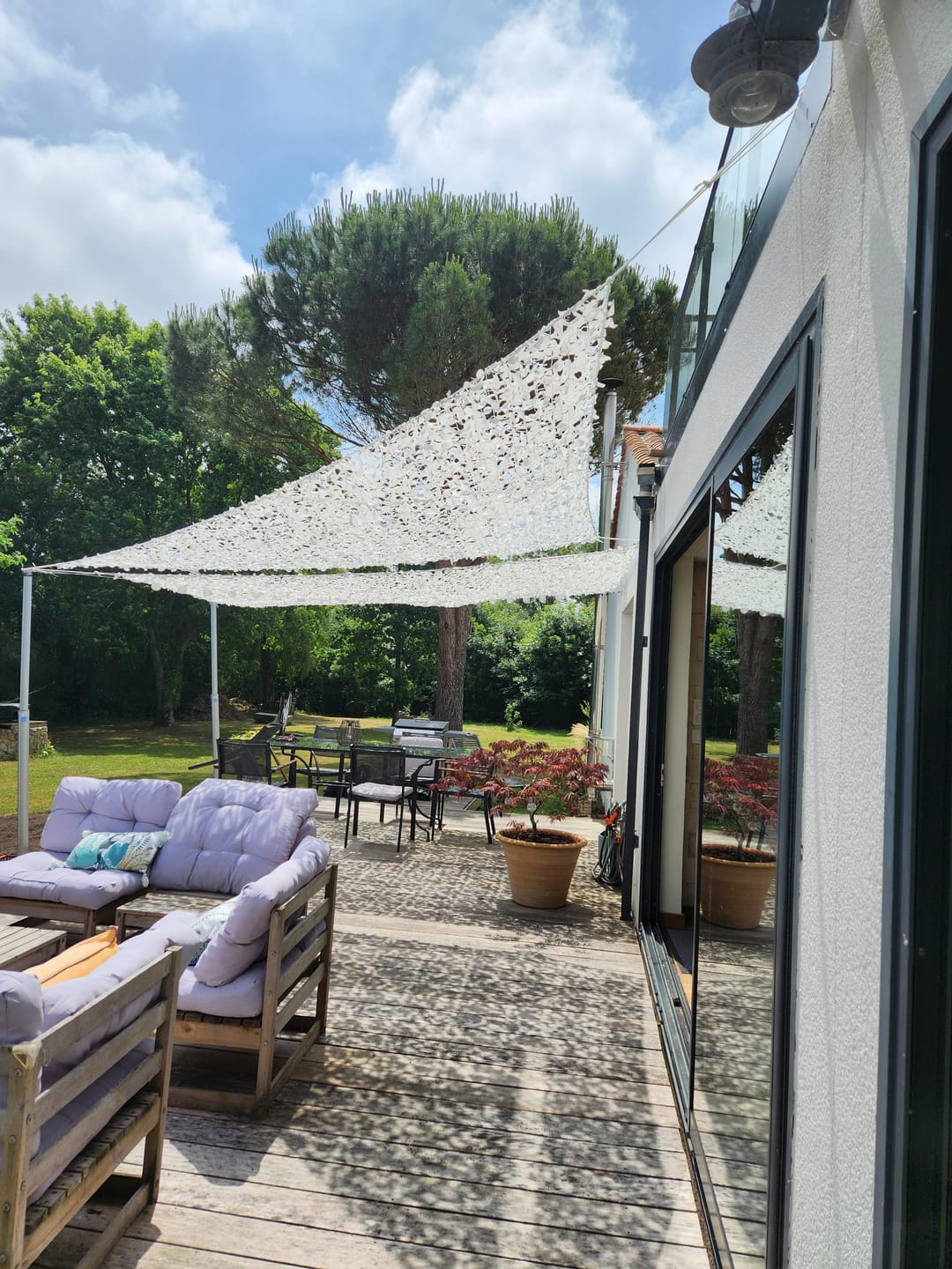 Customer photo review of Filet de camouflage triangulaire blanc