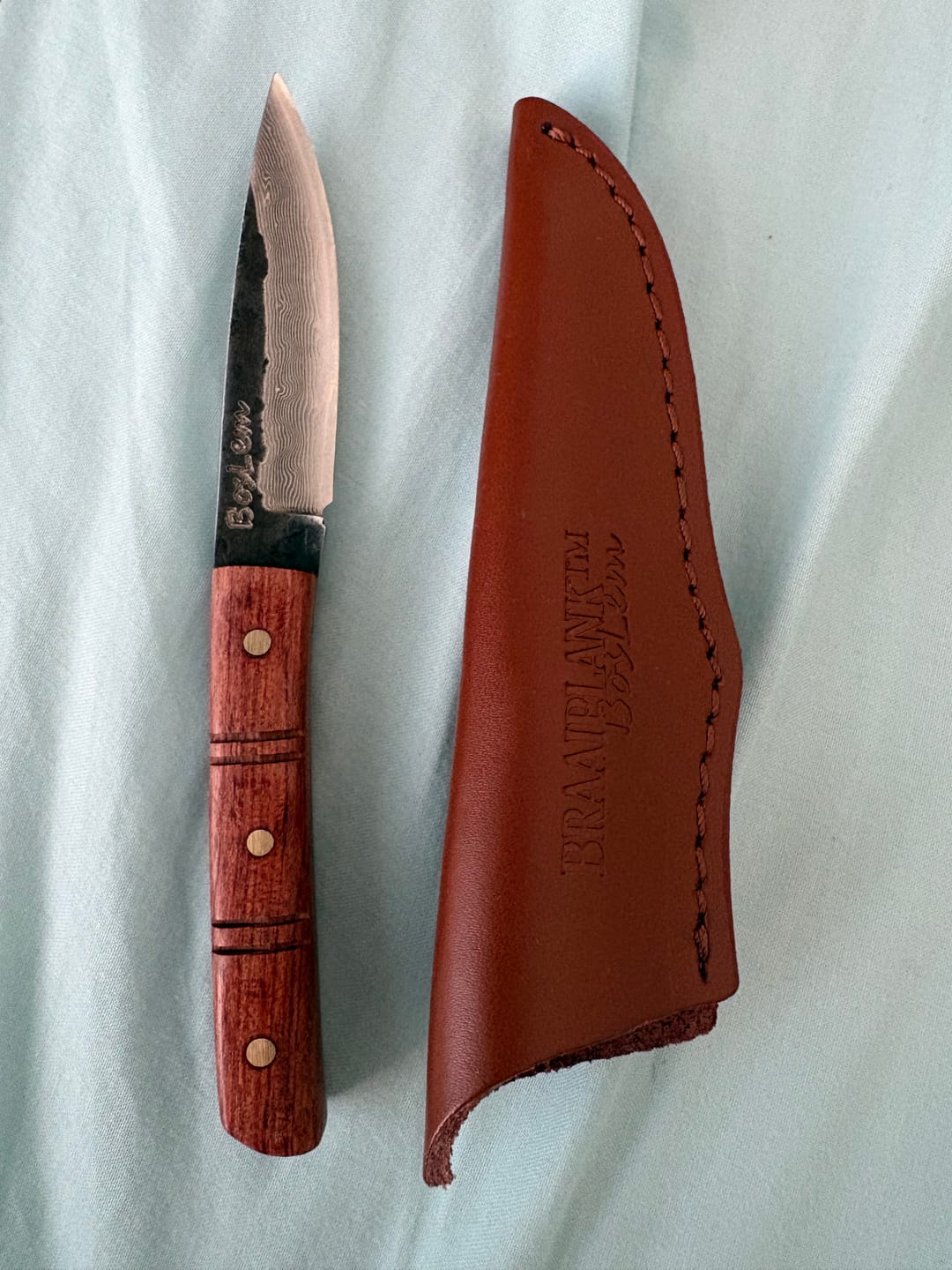 Customer photo review of BRAAIPLANK™ BosLem (16cm Damascus, Hammer Forged Bush Blade)