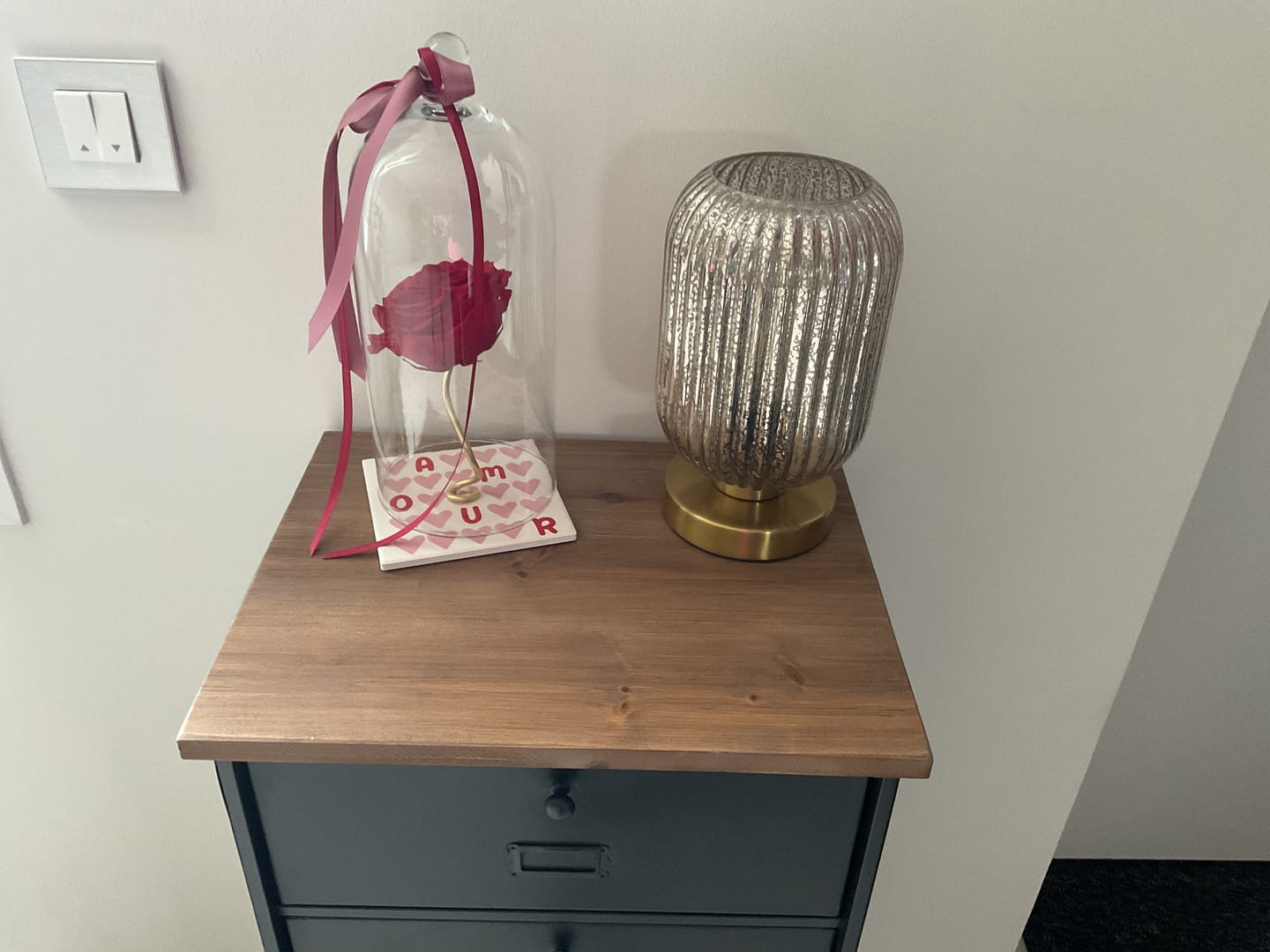 Customer photo review of Lampe de table en verre vintage CRISTALI | A personnaliser
