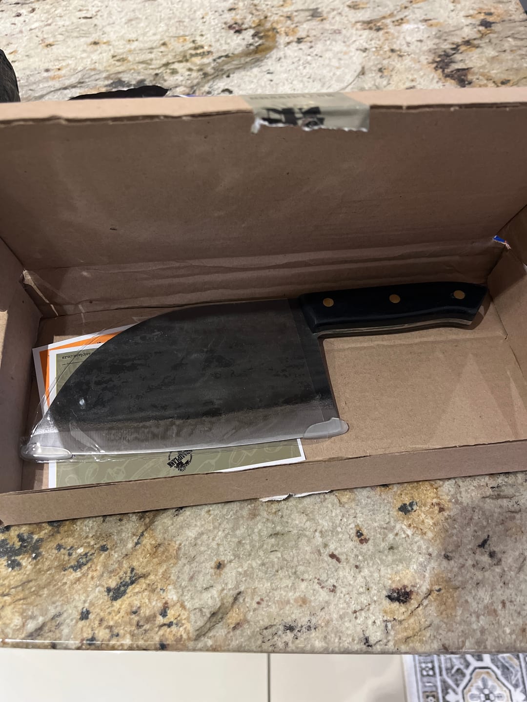 Customer photo review of BRAAIPLANK™ HAMMER FORGED BUTCHER KNIFE