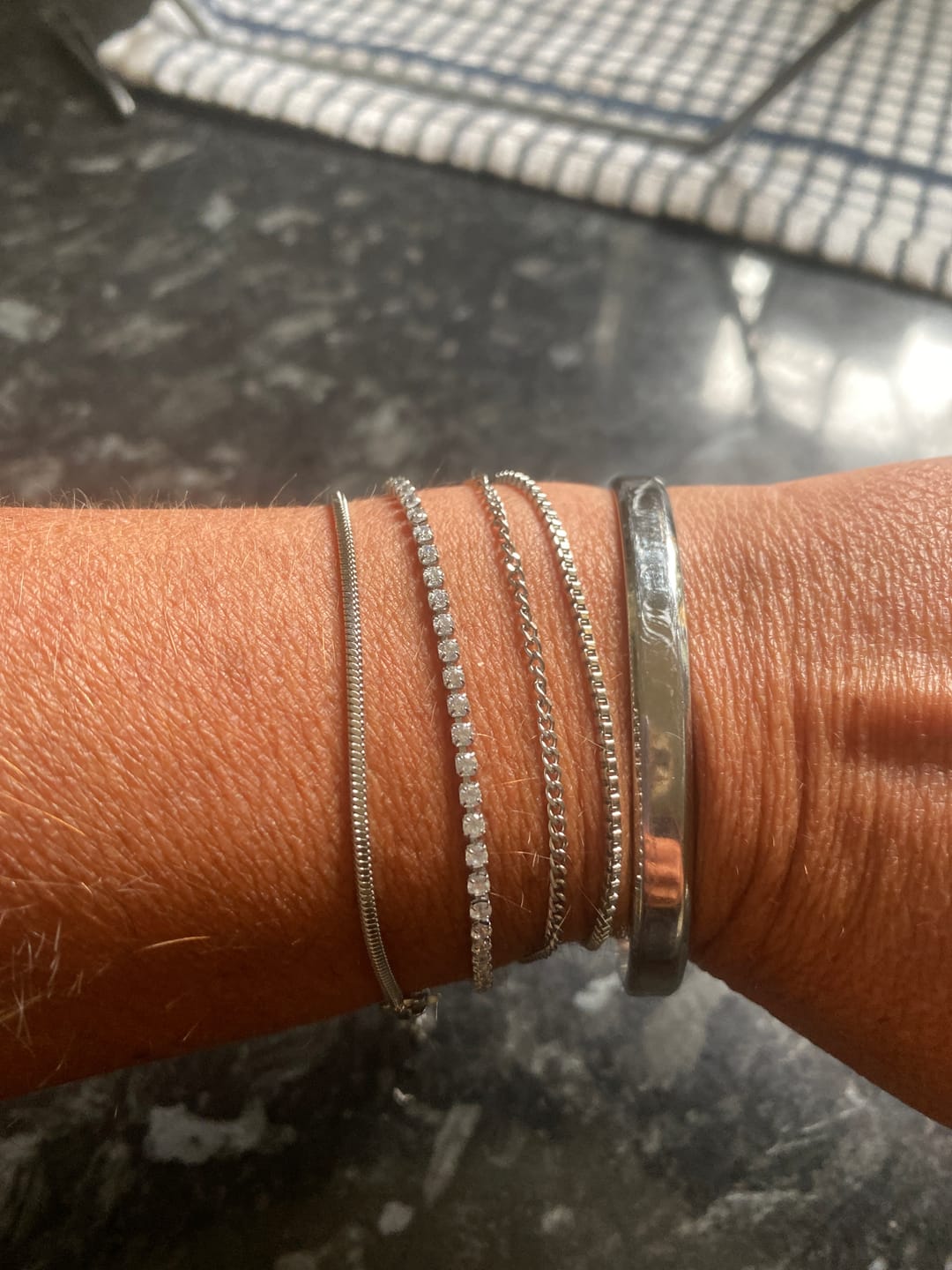 Customer photo review of Minimal Tennis Bracelet