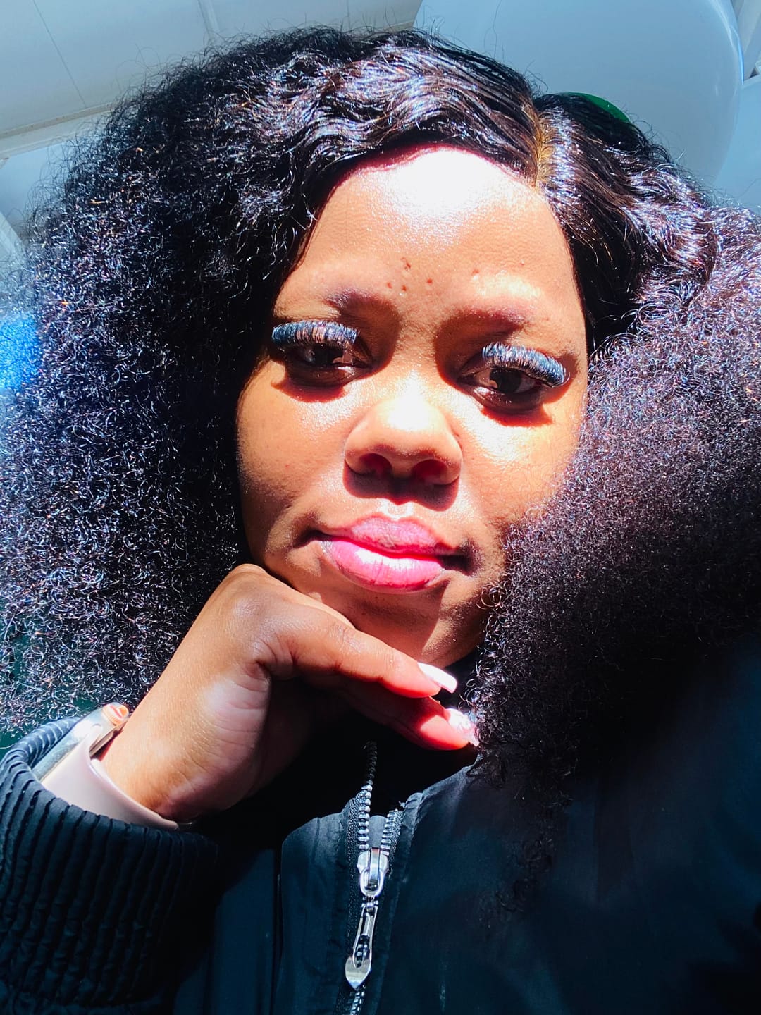 Customer photo review of Brazilian Jerry Curly 4 X 4 Lace Wigs