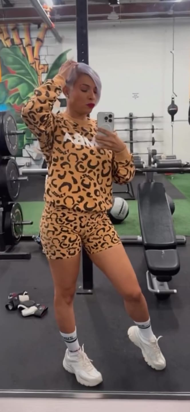 Customer photo review of Zumba Wildbeat High Waisted Biker Shorts