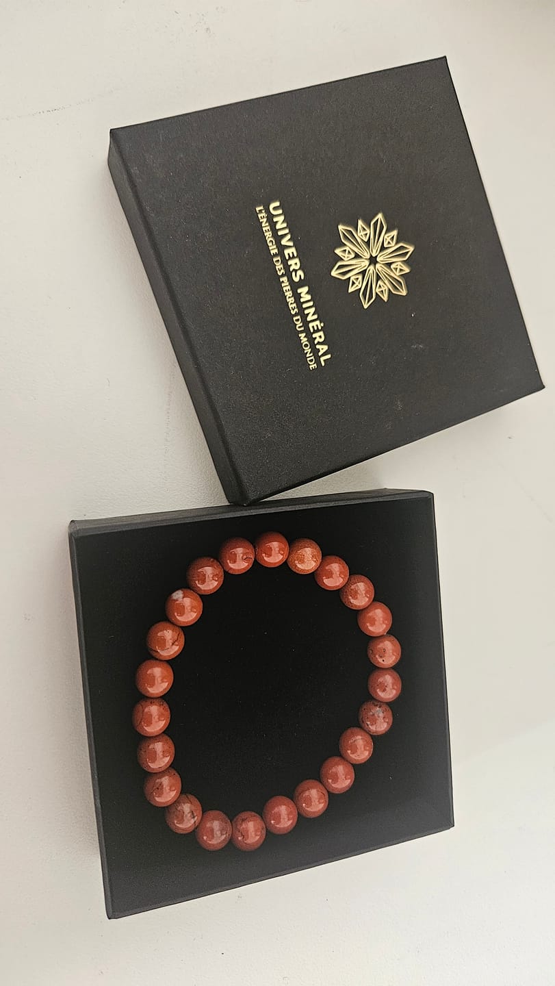 Customer photo review of Bracelet Jaspe Rouge 6mm
