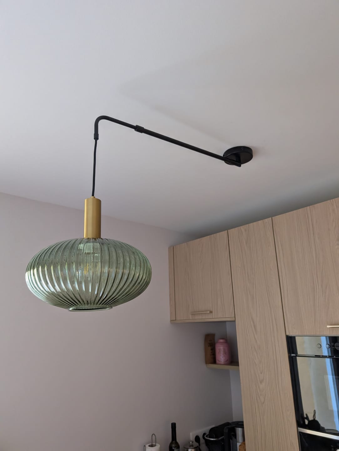Customer photo review of Plafonnier déporté en verre CRISTALI | Télescopique & pivotant